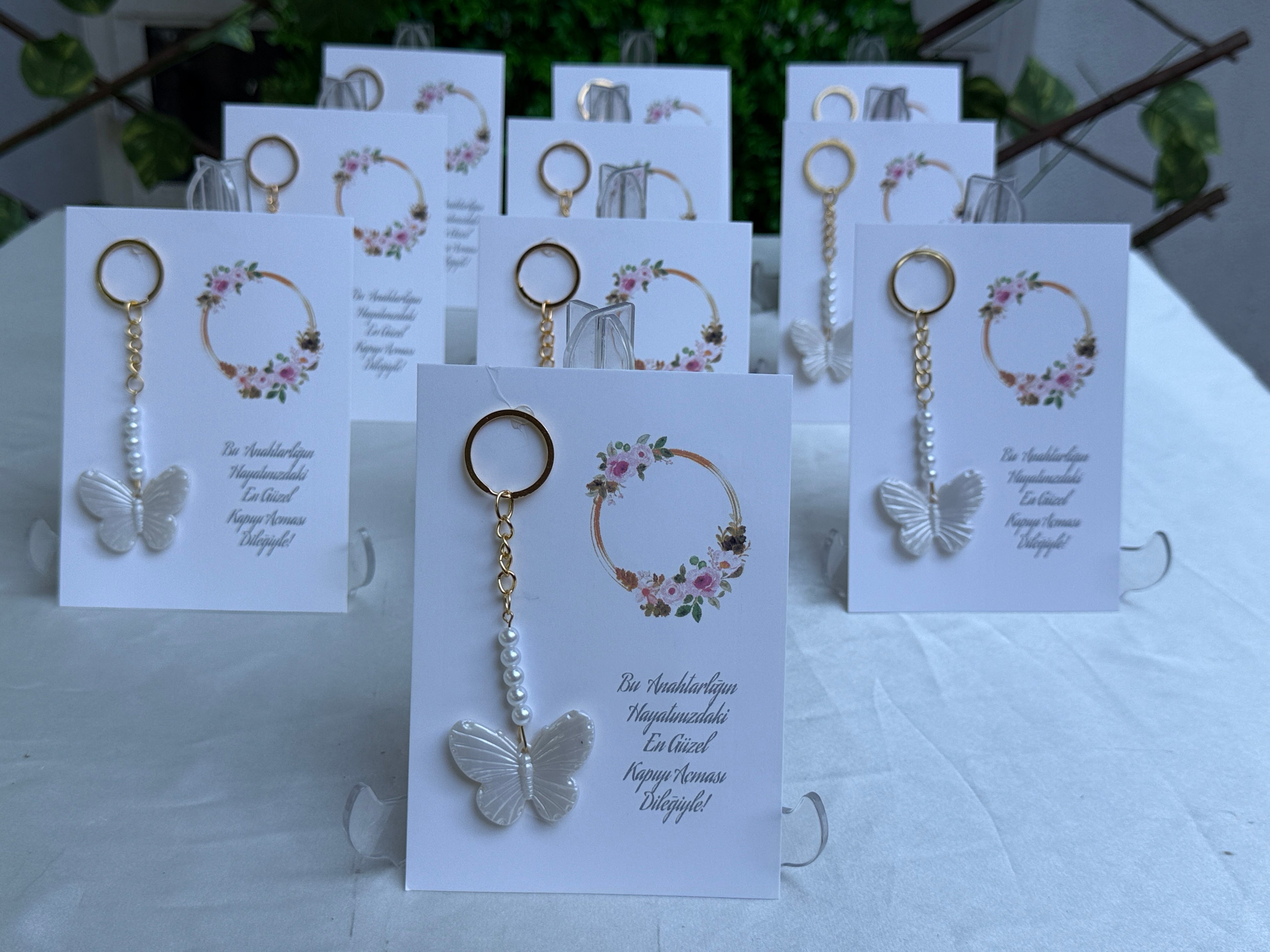 İnci Kelebek Tasarım Anahtarlık