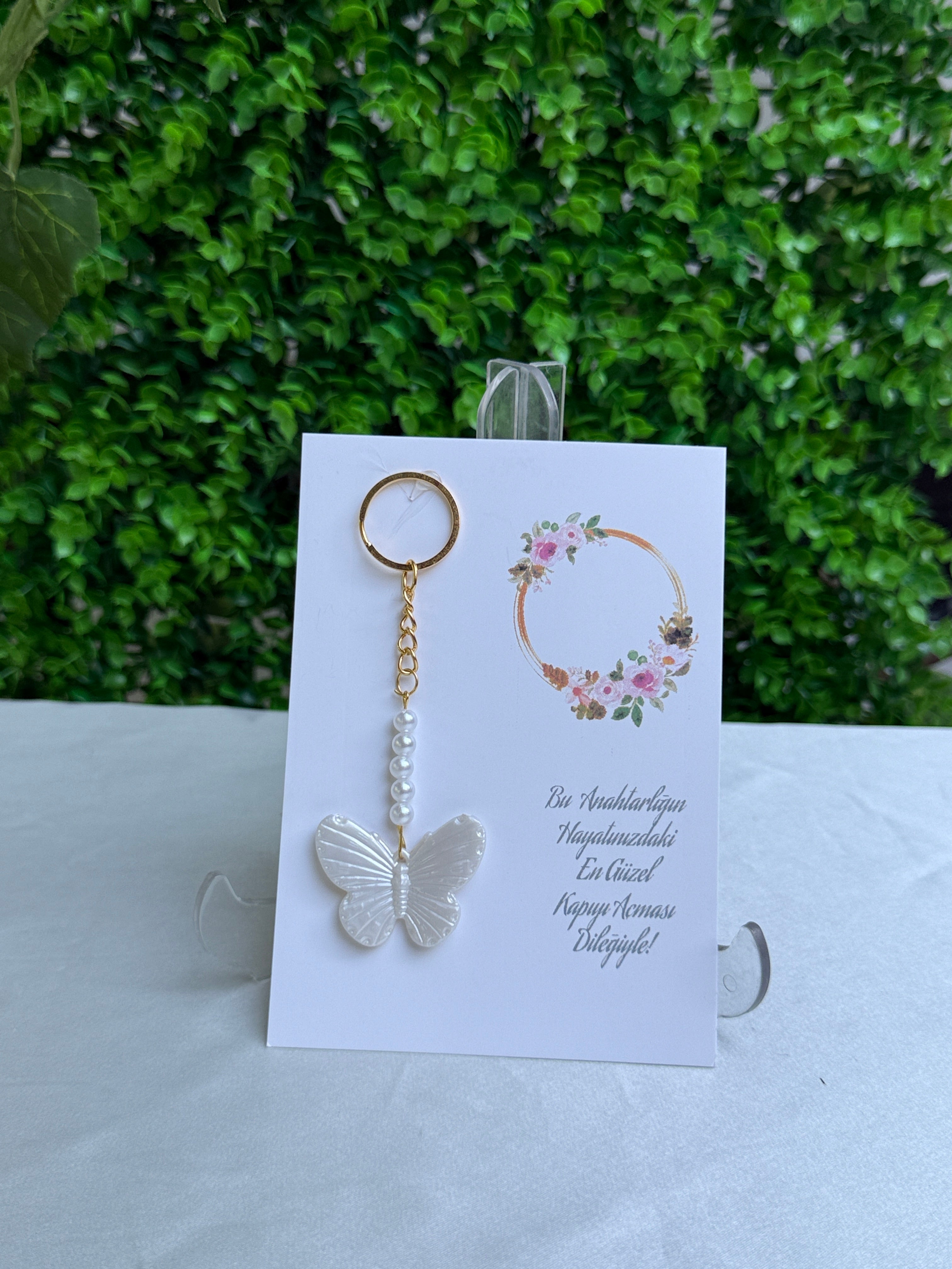 İnci Kelebek Tasarım Anahtarlık