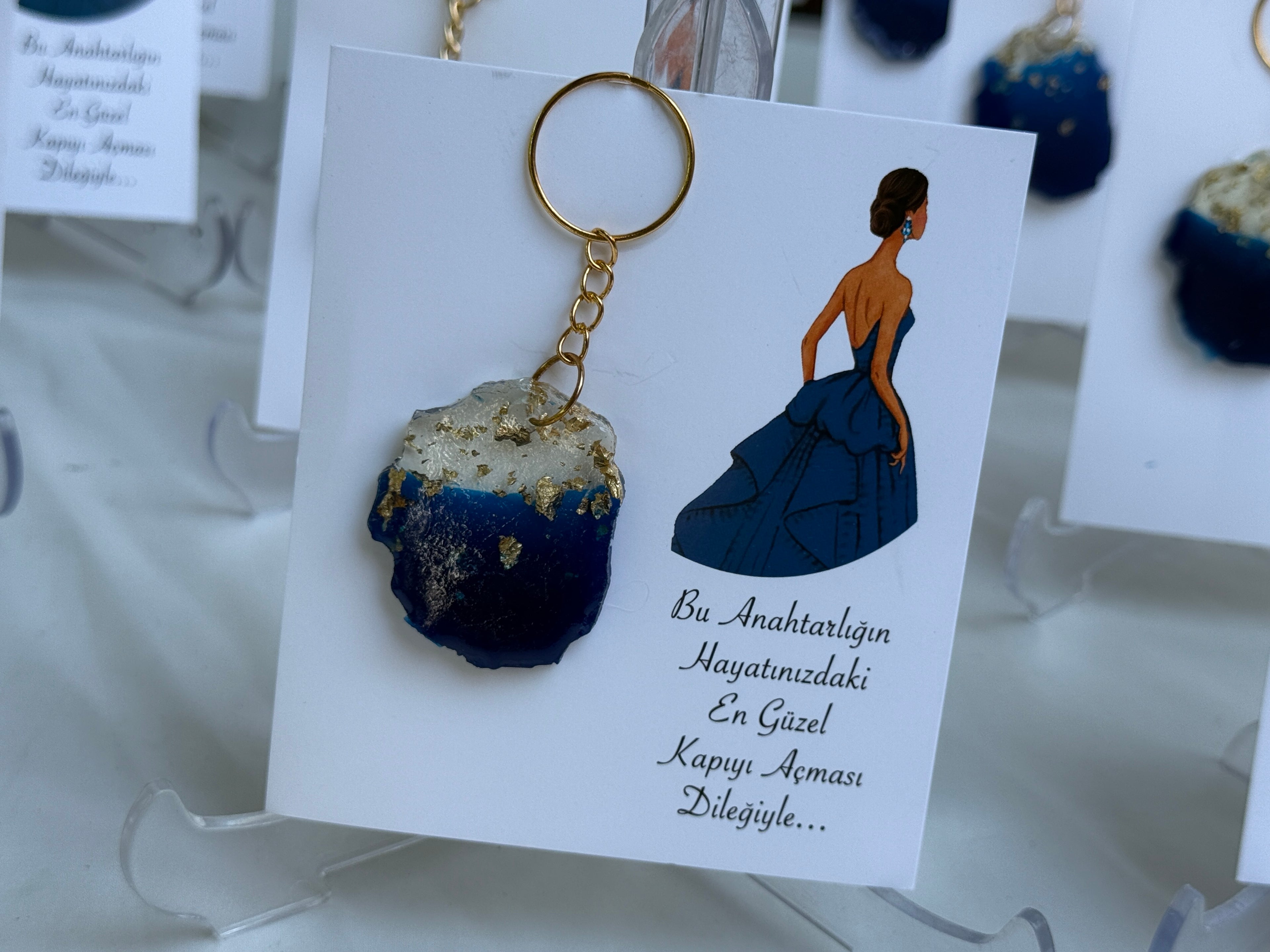 Kına Hatırası Epoksi Elbise Anahtarlık