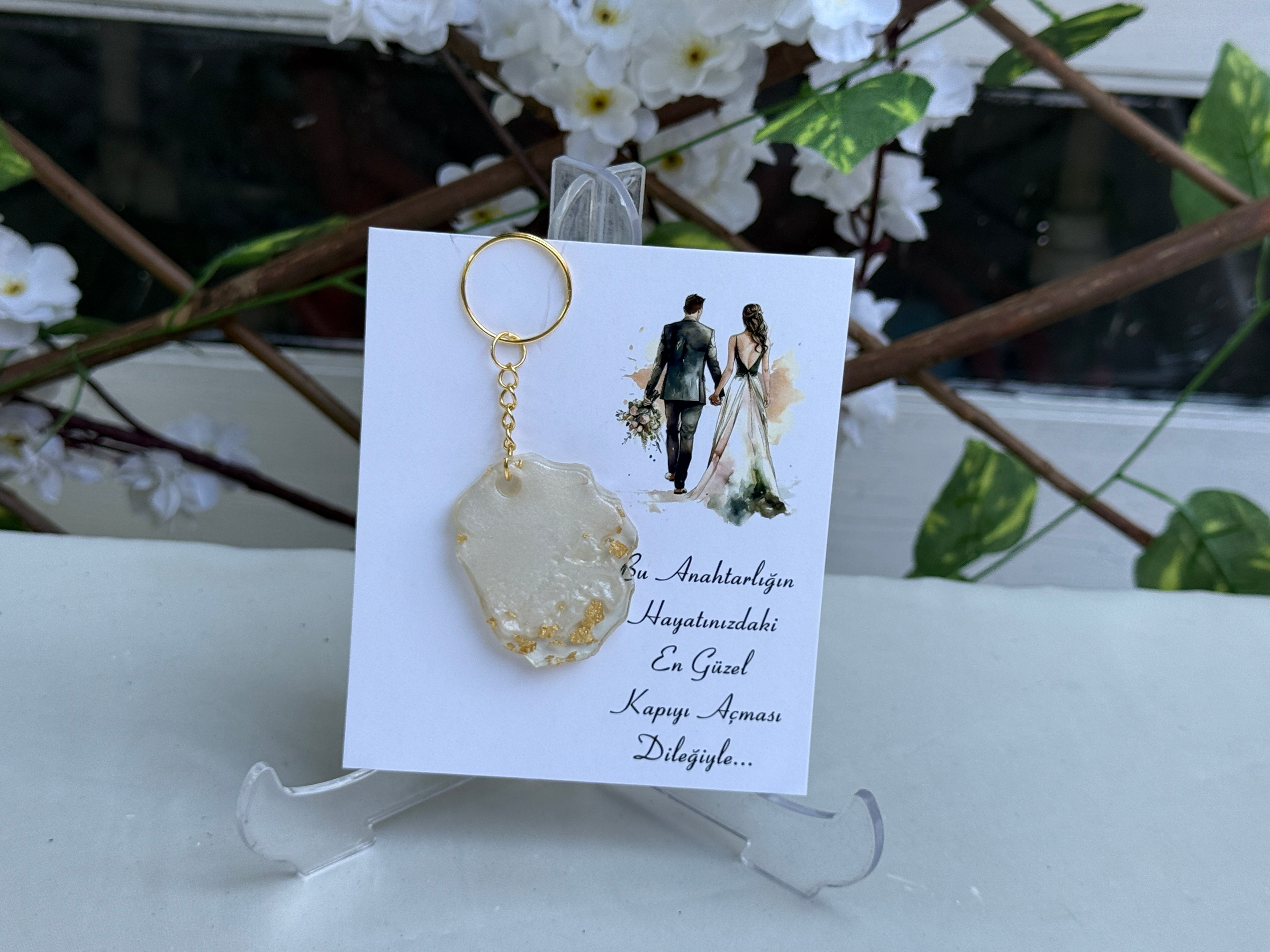 Kına Hatırası Epoksi Elbise Anahtarlık