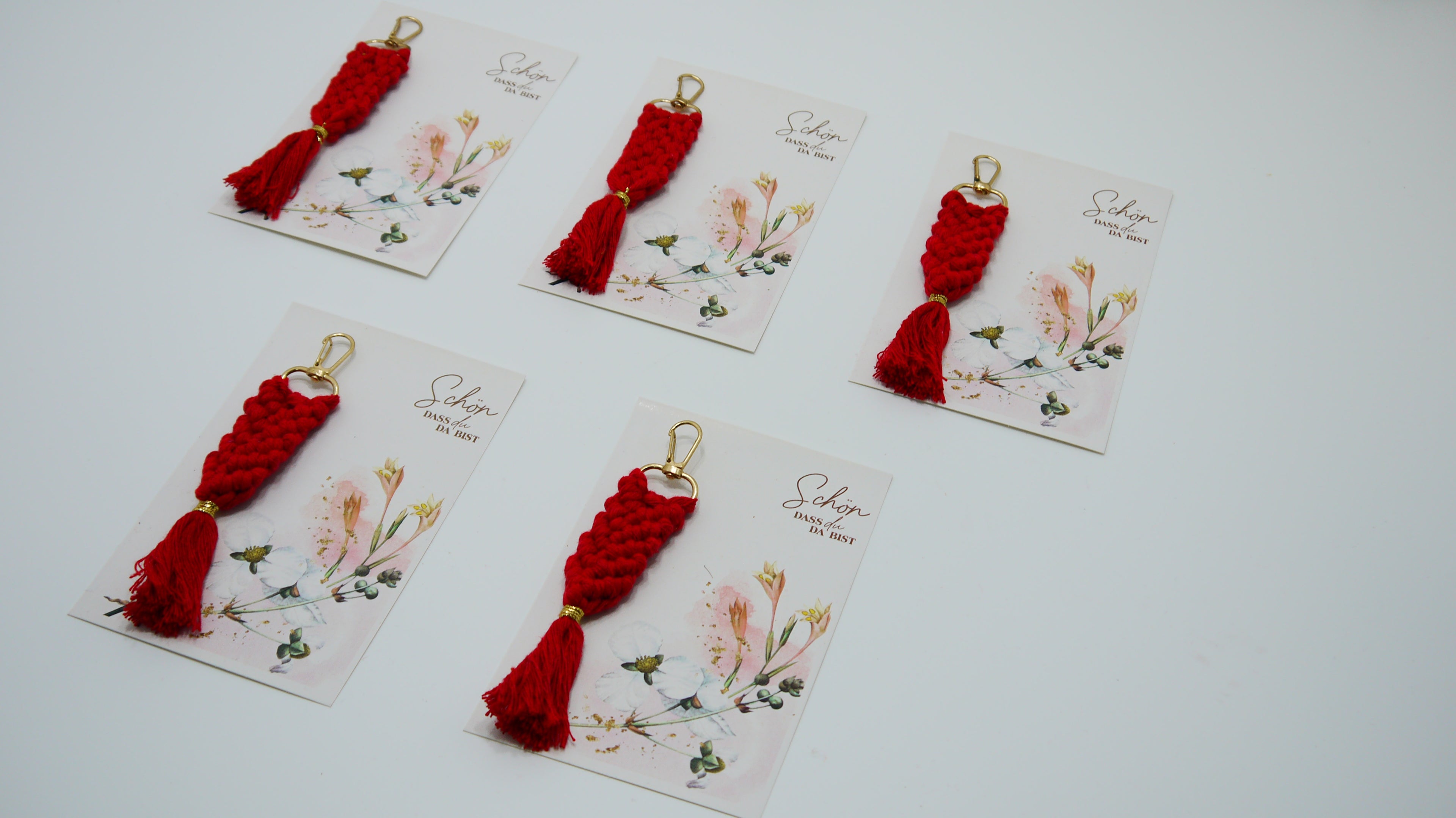 Tasarım Kartlı Makrome Anahtarlık