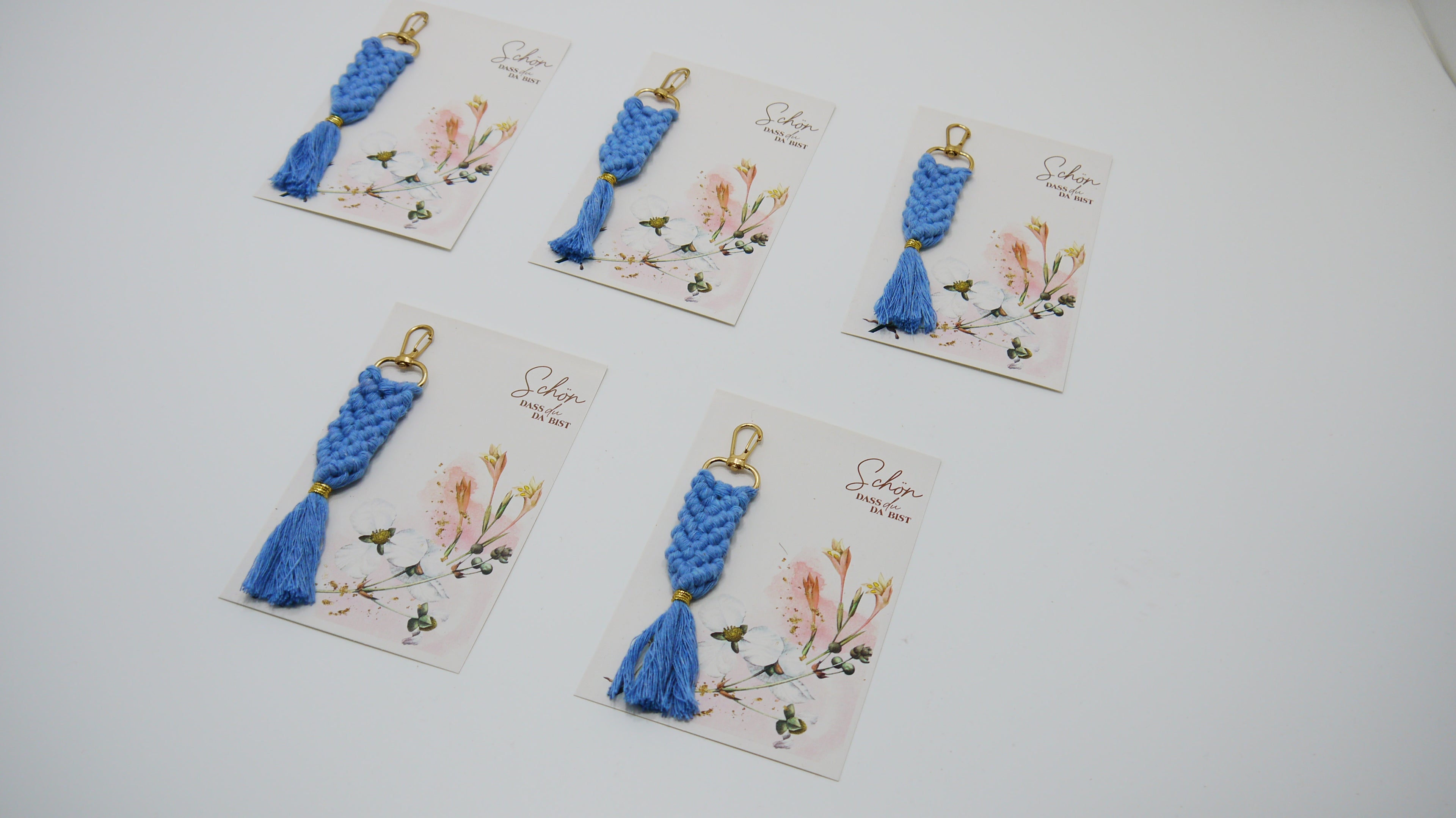 Tasarım Kartlı Makrome Anahtarlık