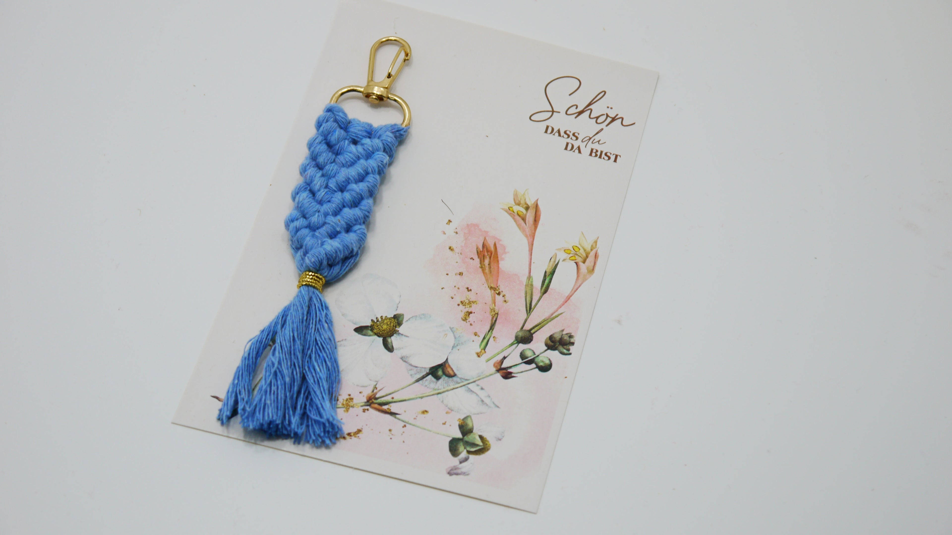 Tasarım Kartlı Makrome Anahtarlık