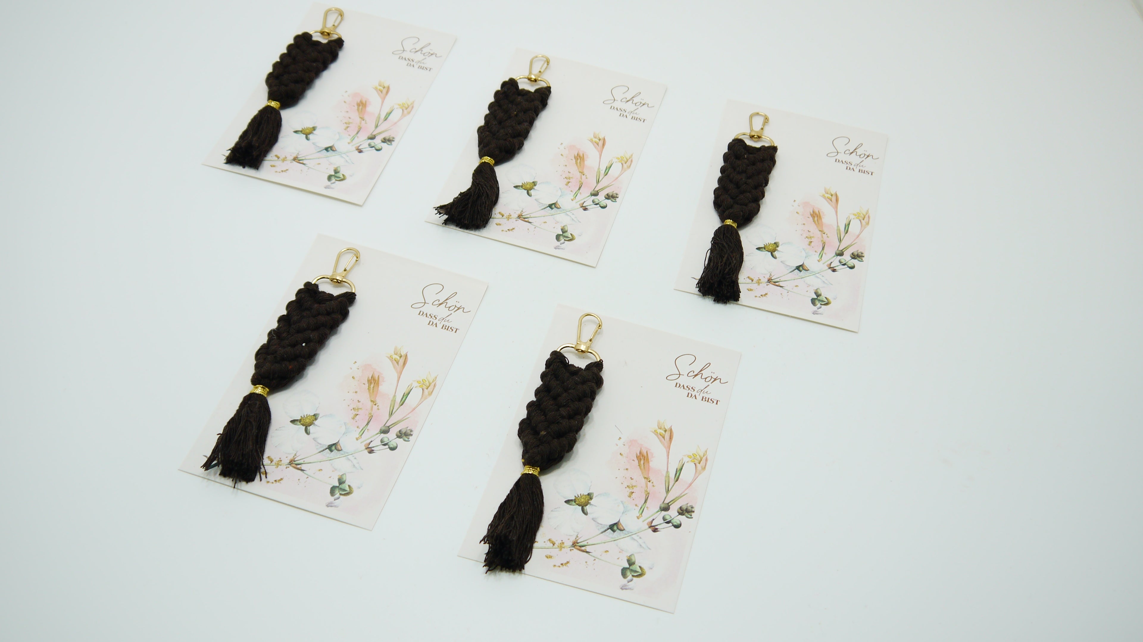 Tasarım Kartlı Makrome Anahtarlık