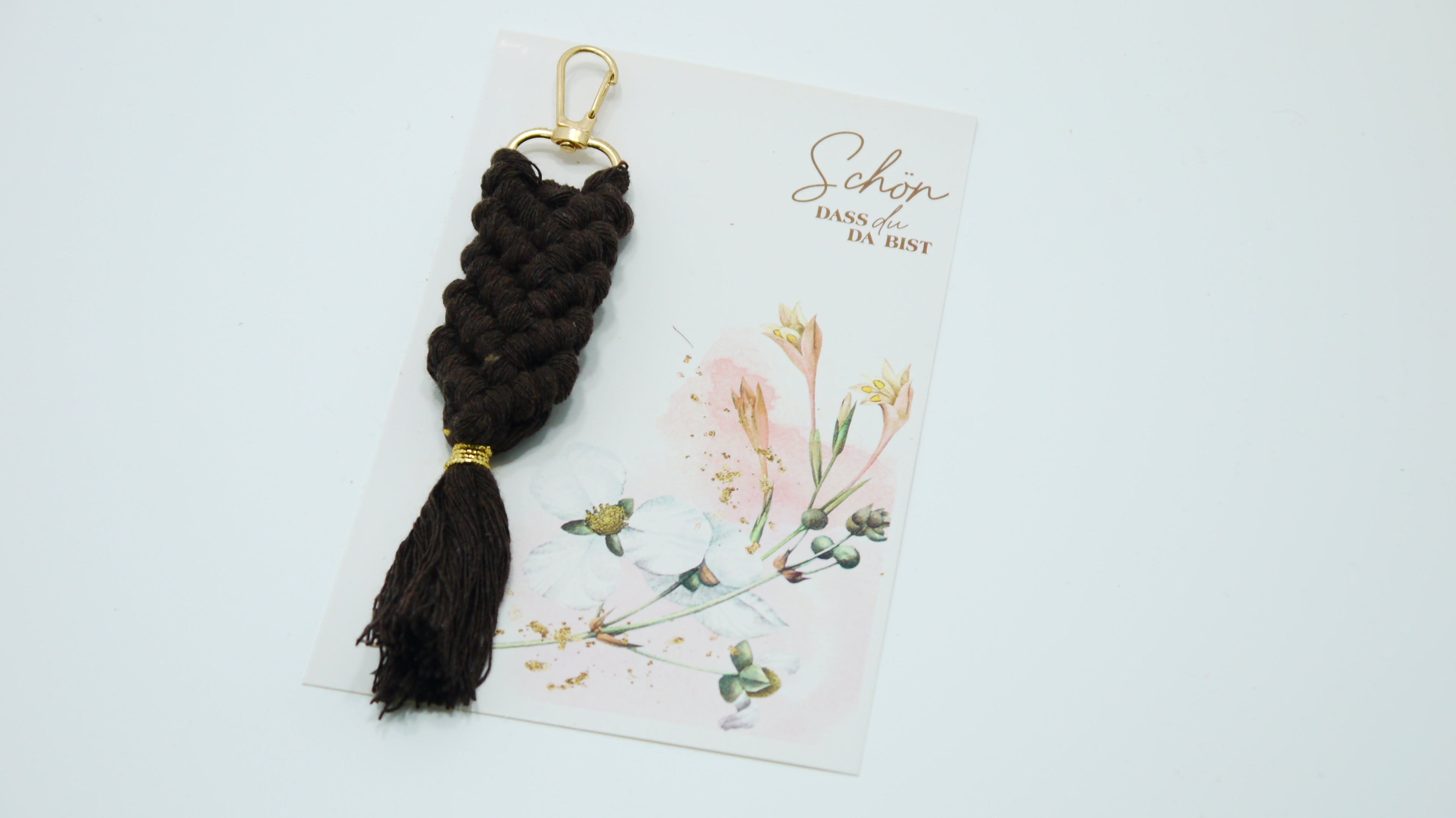 Tasarım Kartlı Makrome Anahtarlık