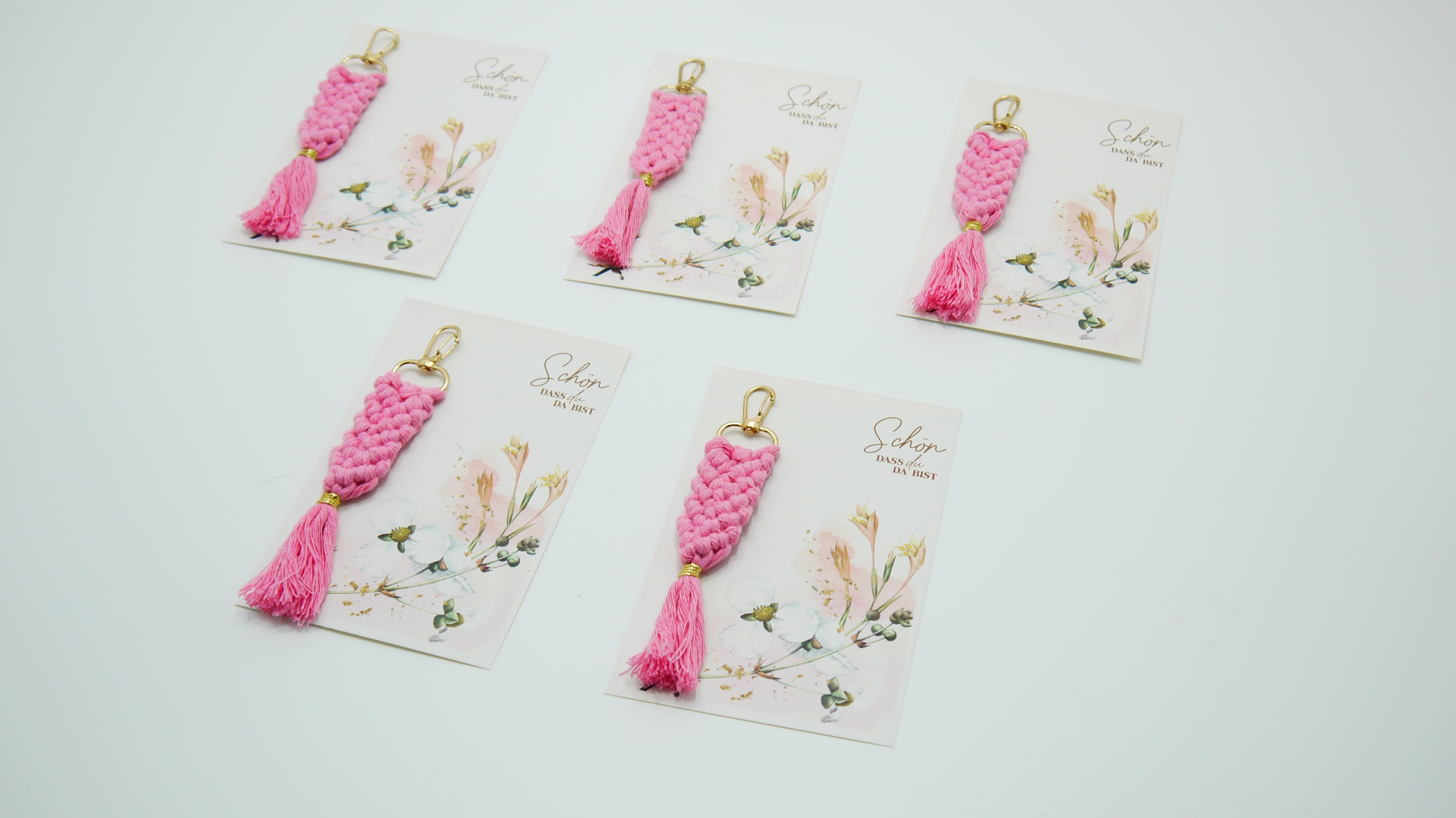 Tasarım Kartlı Makrome Anahtarlık