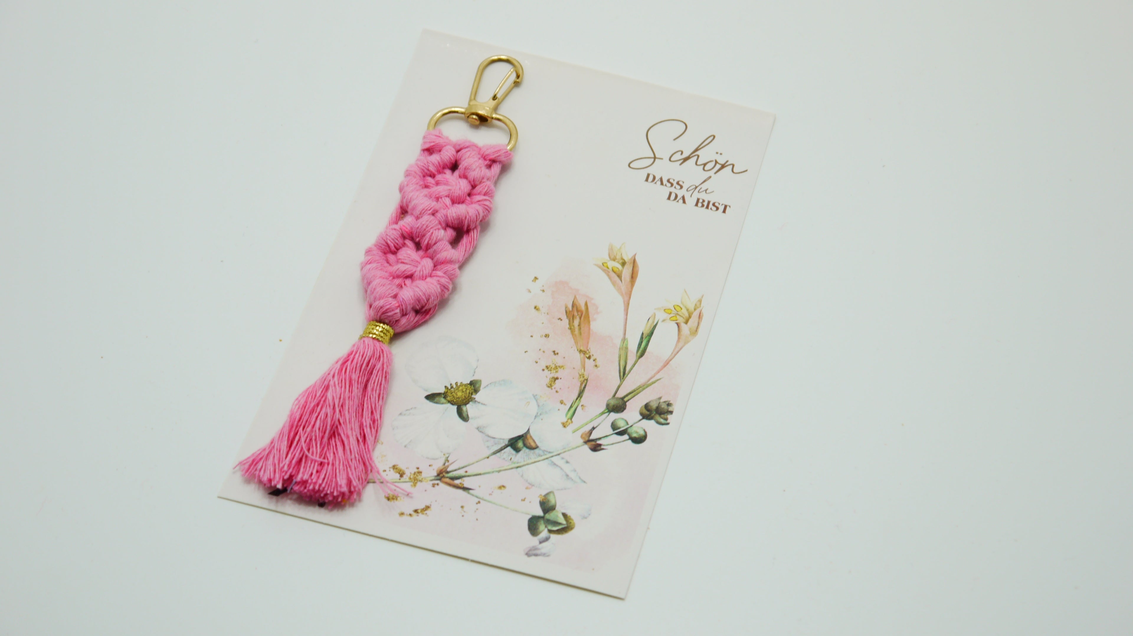 Tasarım Kartlı Makrome Anahtarlık