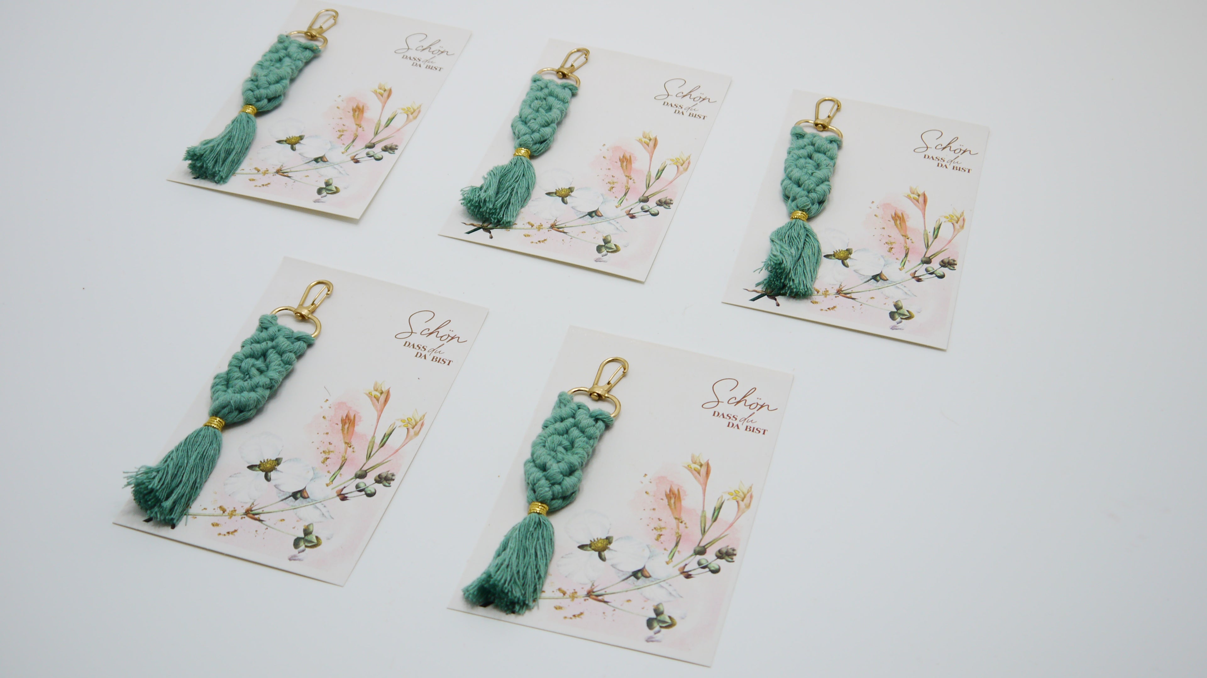 Tasarım Kartlı Makrome Anahtarlık