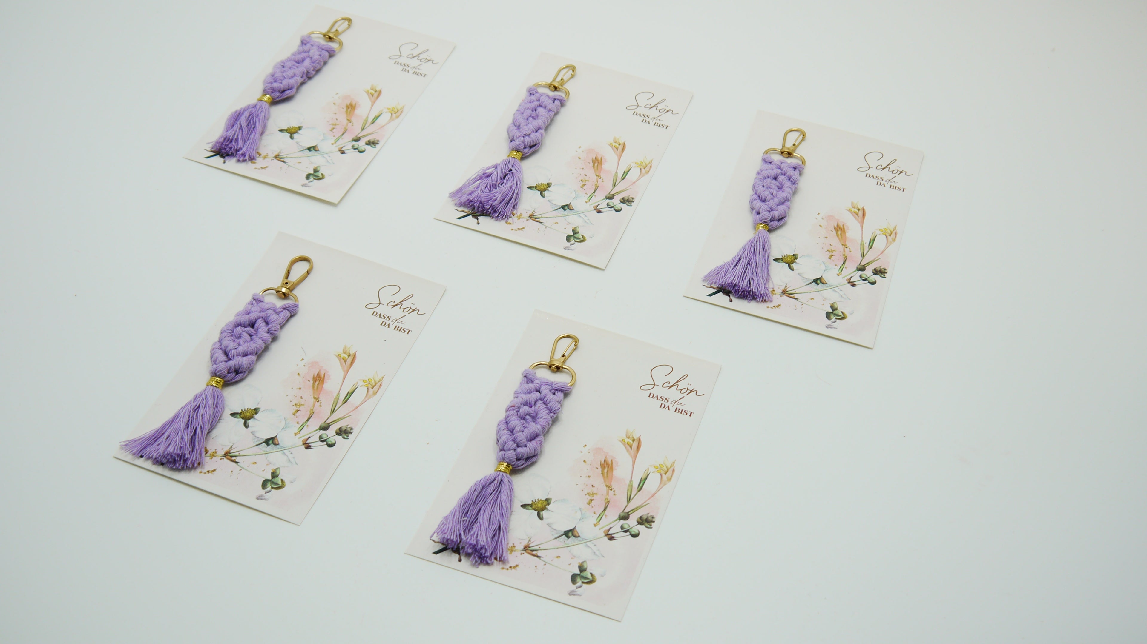 Tasarım Kartlı Makrome Anahtarlık