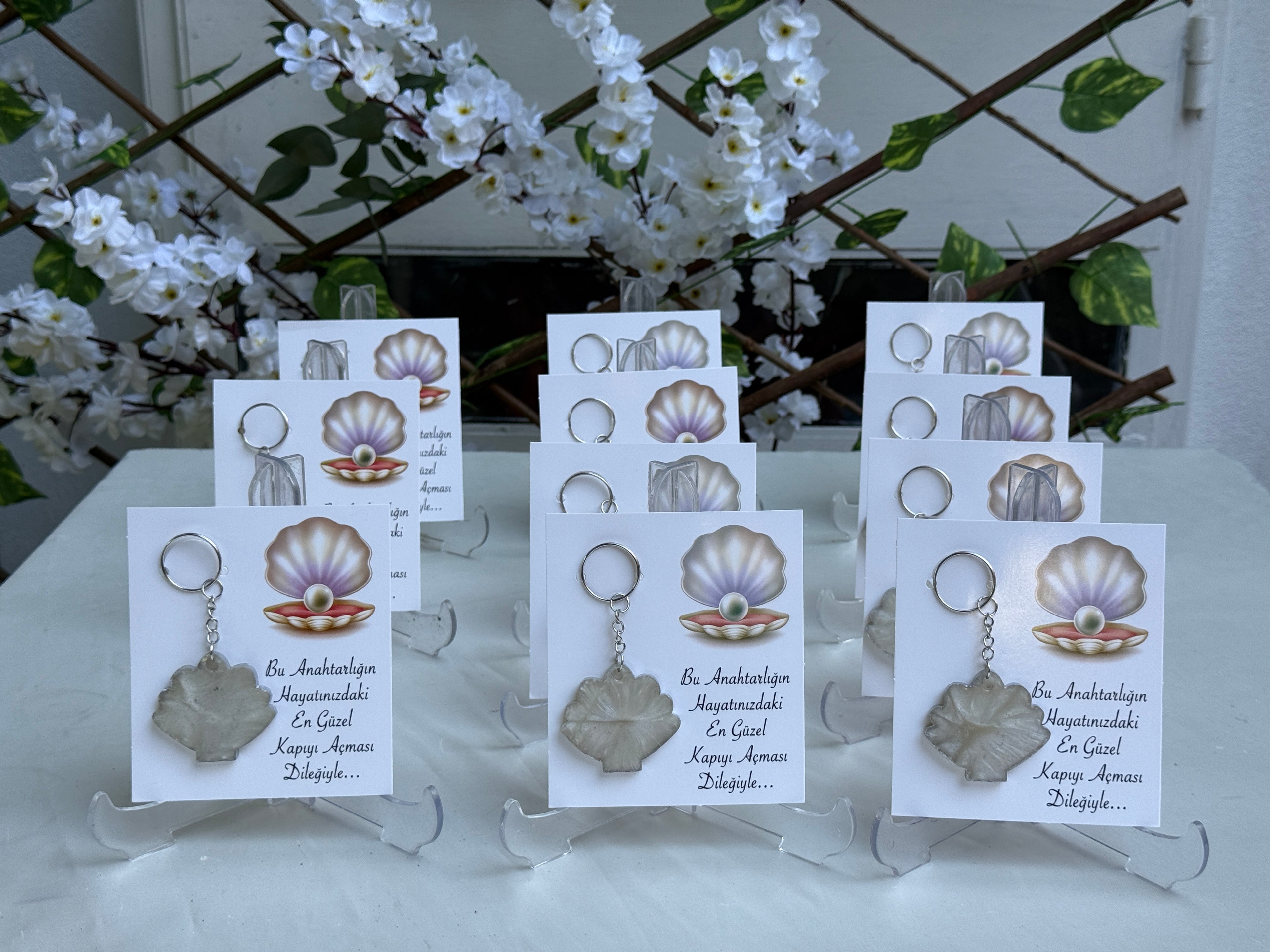 Midye Formlu Epoksi Anahtarlık