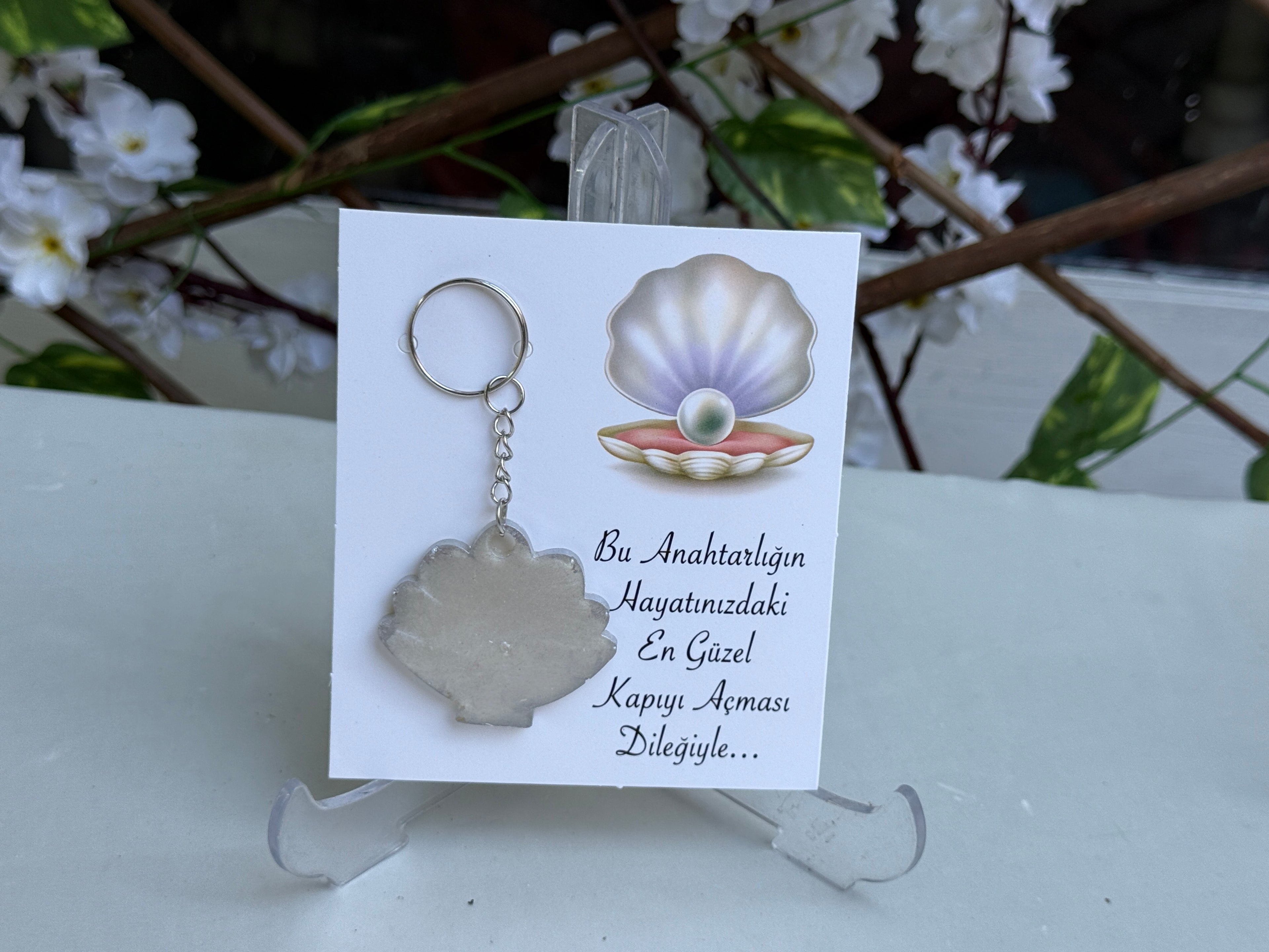 Midye Formlu Epoksi Anahtarlık