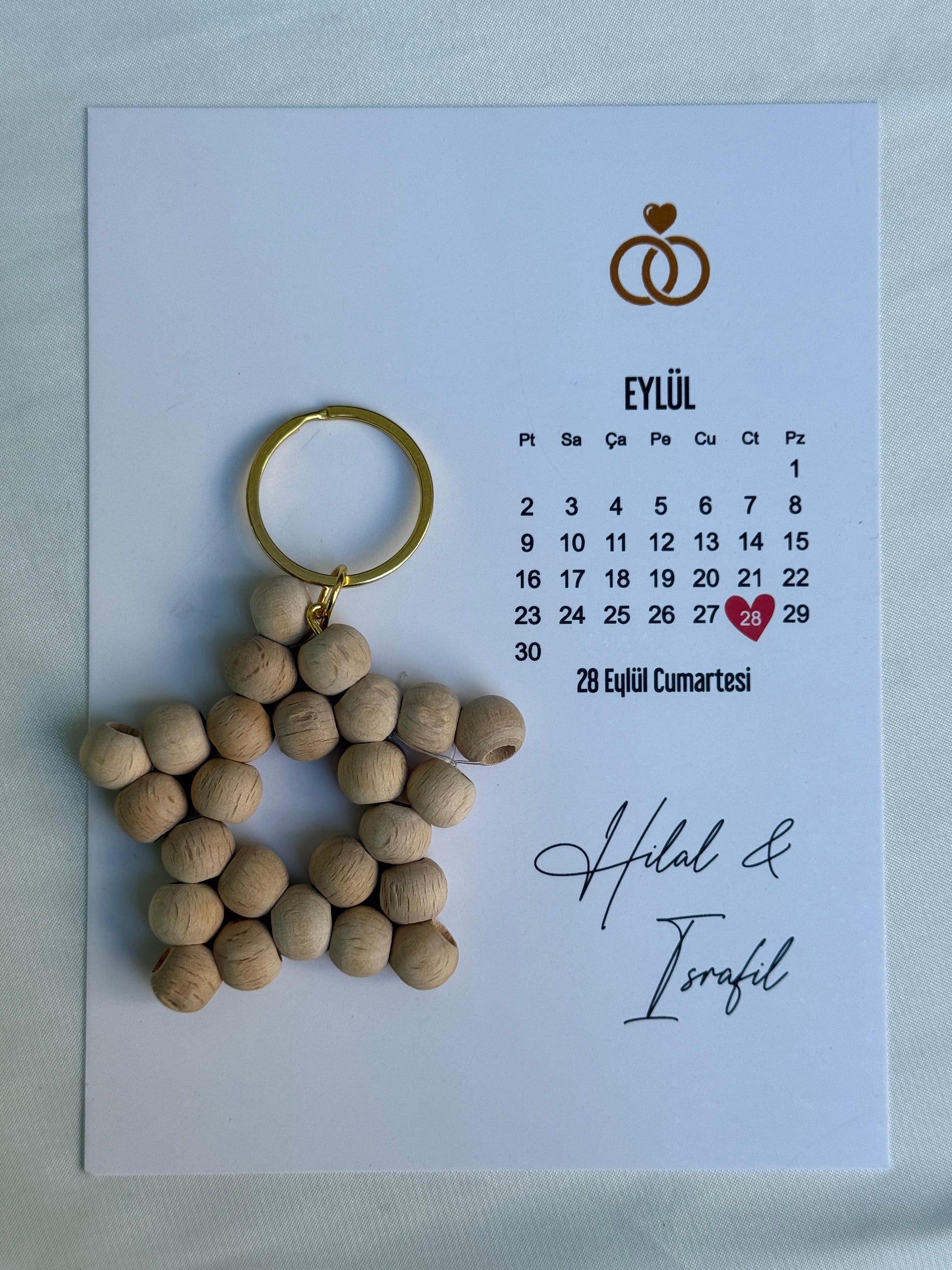 Ahşap Boncuk Yıldız Anahtarlık