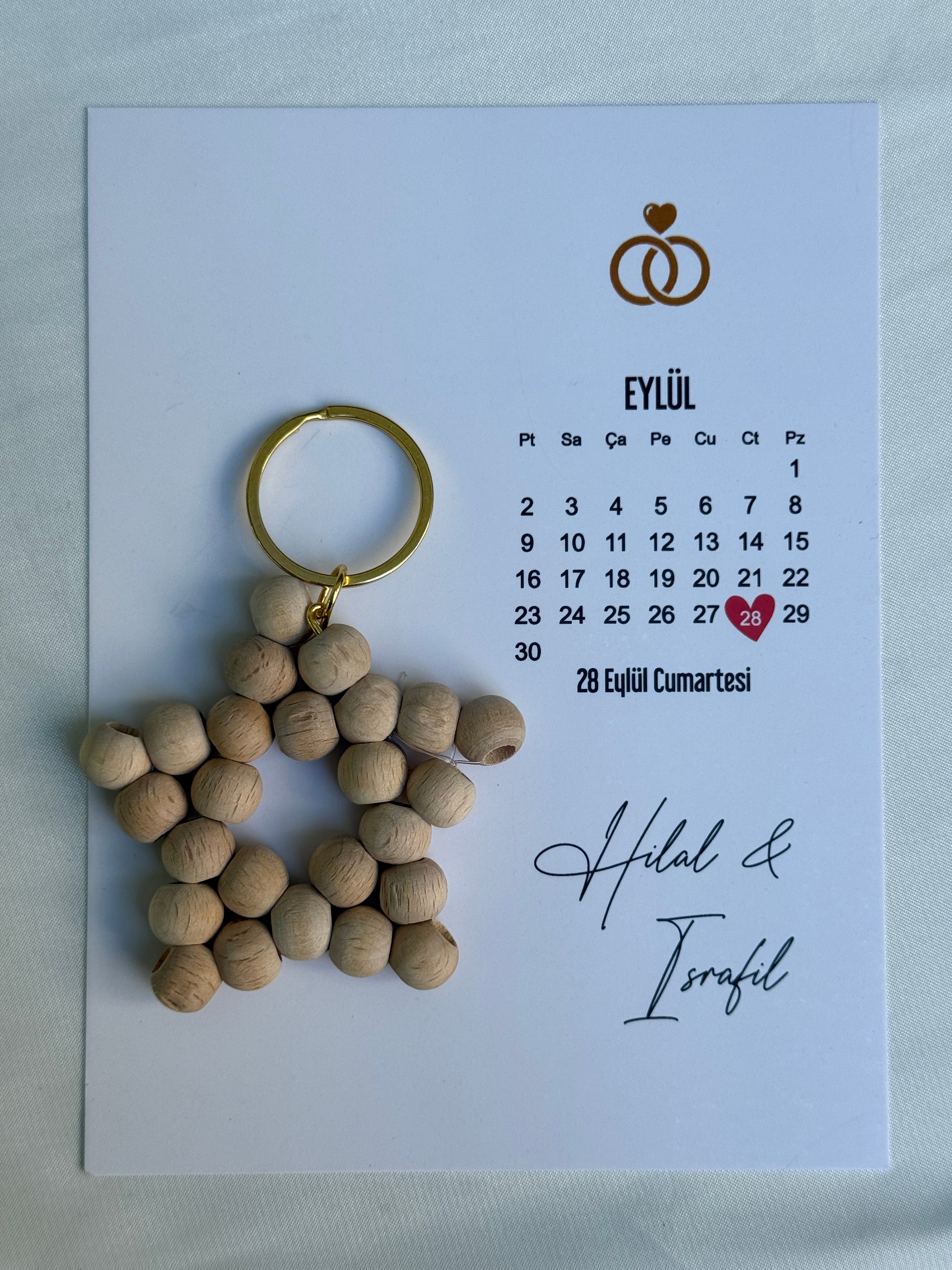 Ahşap Boncuk Yıldız Anahtarlık