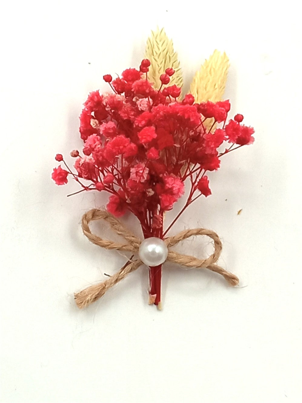 İnci Süslemeli Cipso Yaka Çiçeği