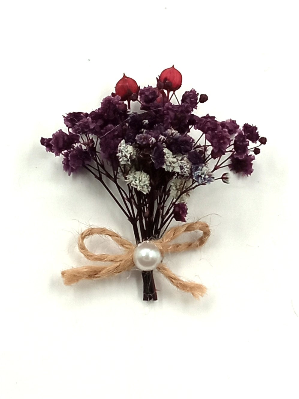 İnci Süslemeli Cipso Yaka Çiçeği