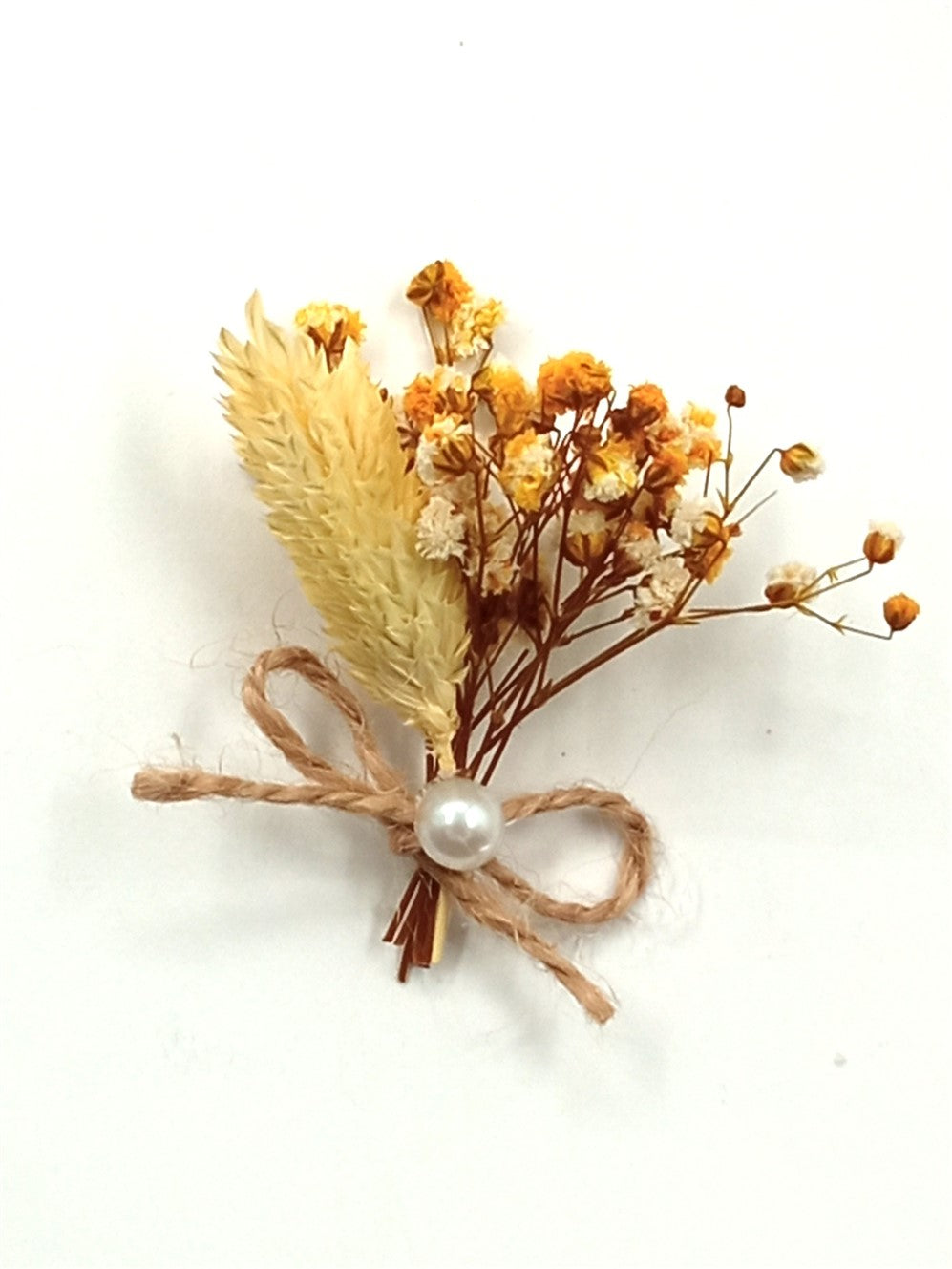 İnci Süslemeli Cipso Yaka Çiçeği