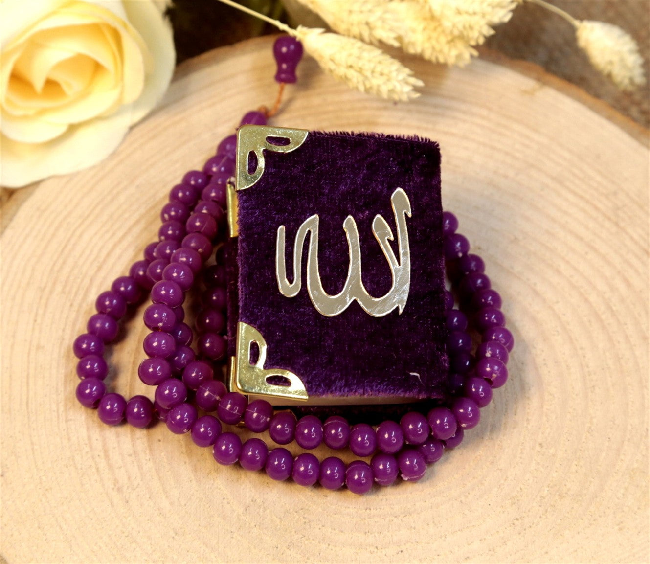 Kadife Kapaklı Kur'an Tesbih Seti