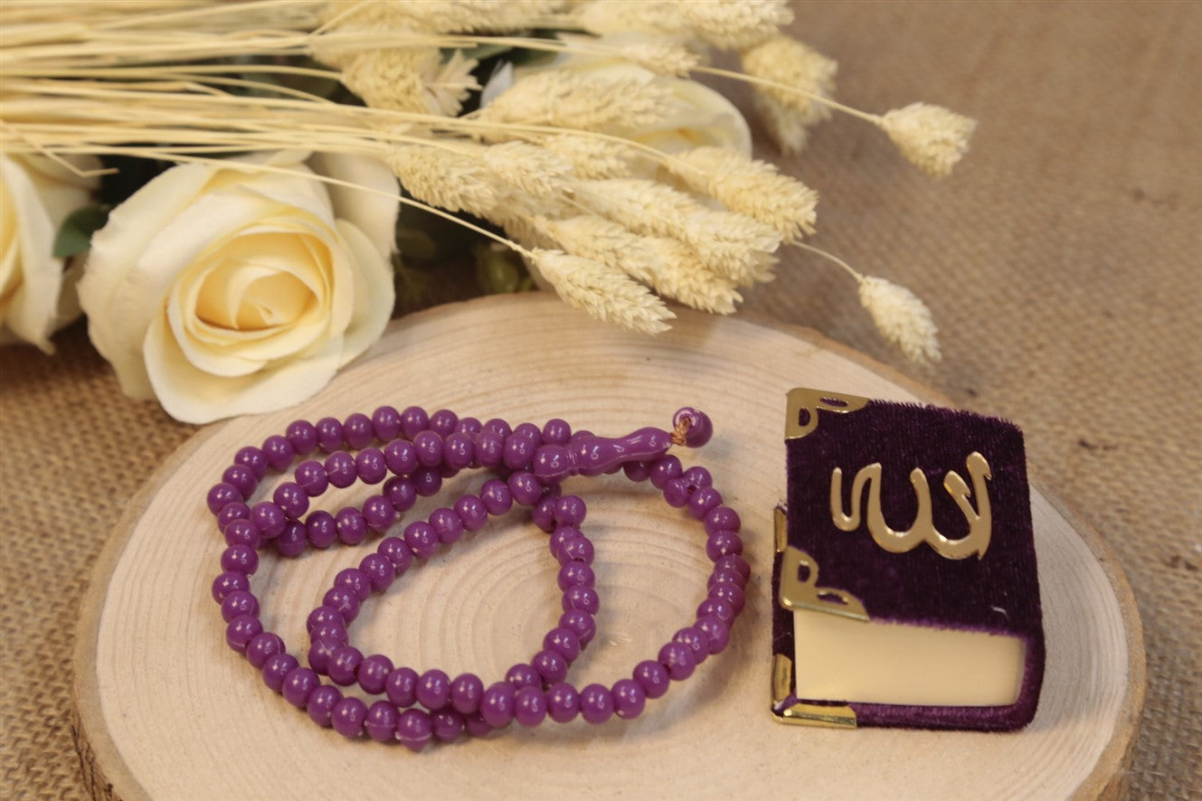 Kadife Kapaklı Kur'an Tesbih Seti