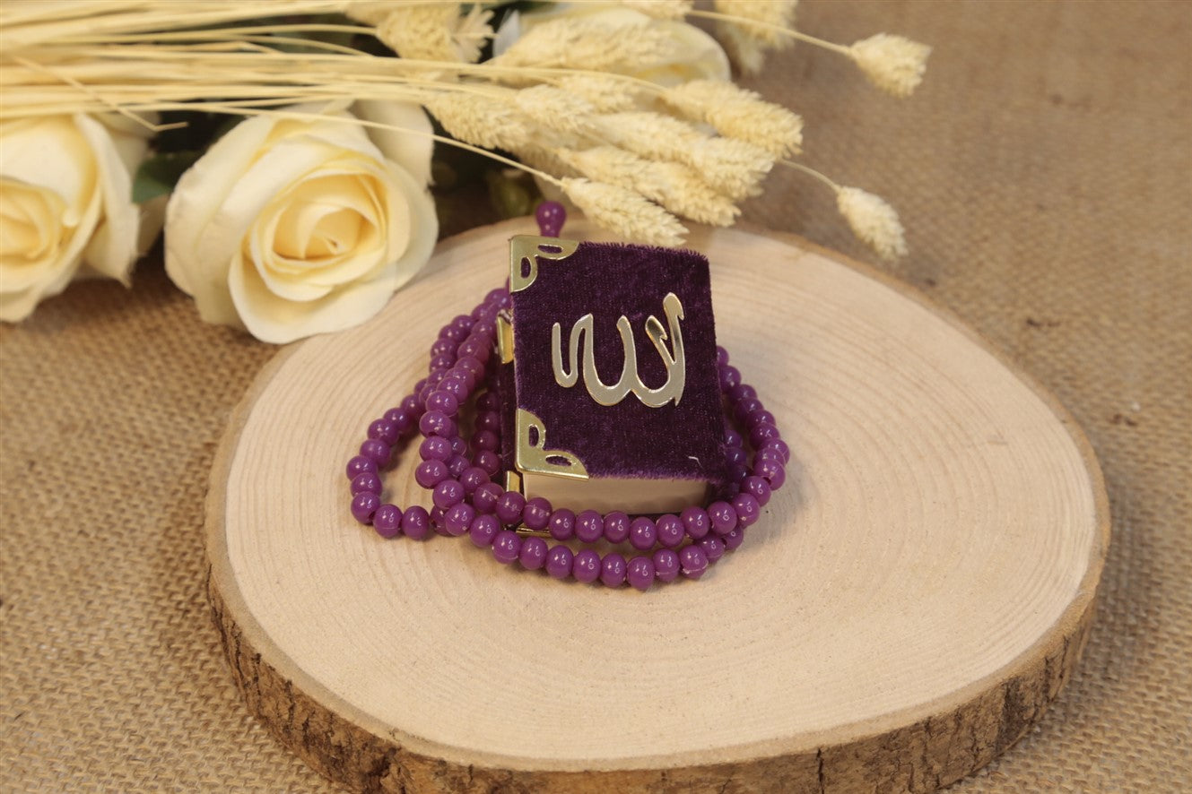 Kadife Kapaklı Kur'an Tesbih Seti