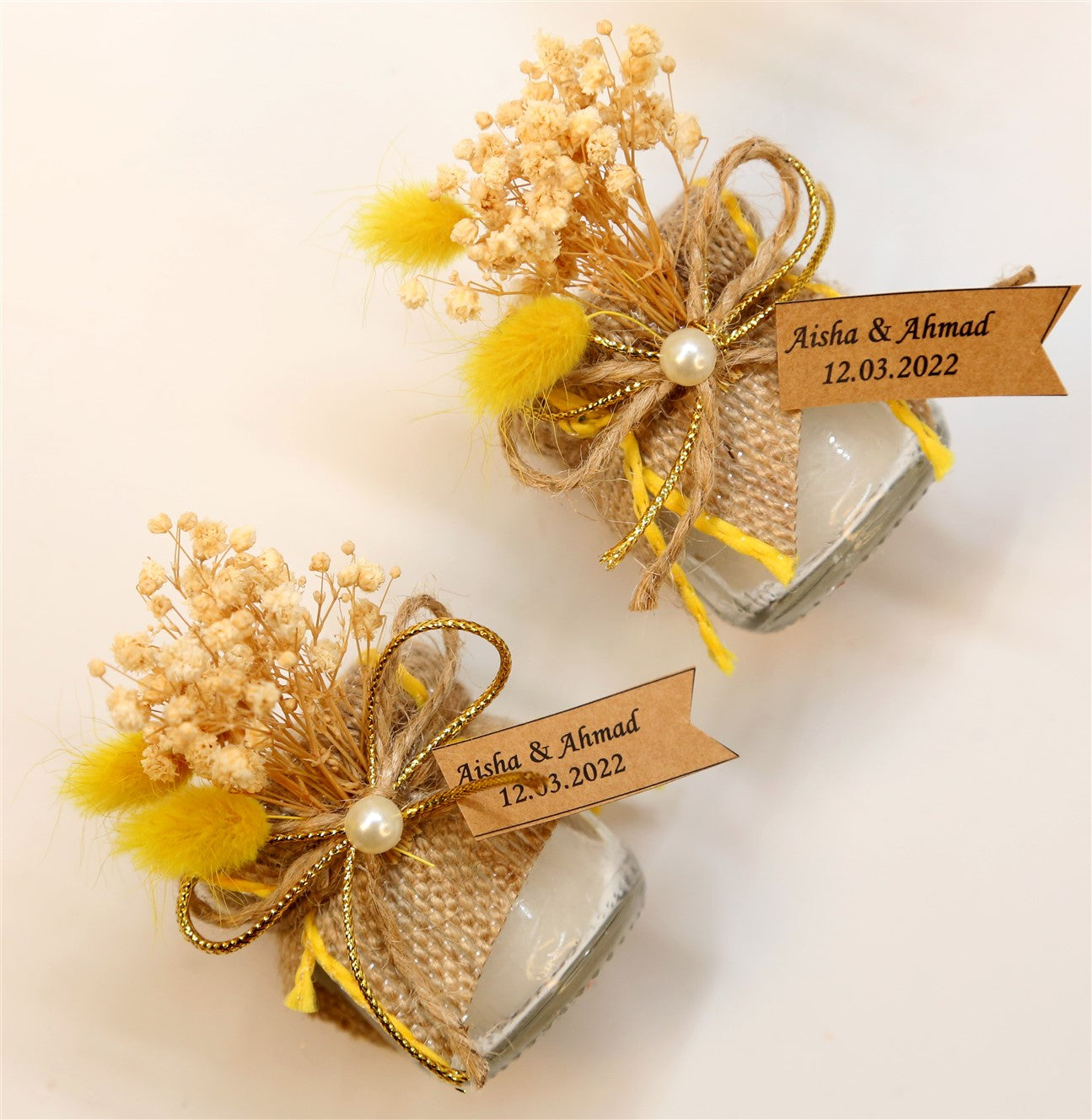 Rustik Süslemeli Kavanoz Mum