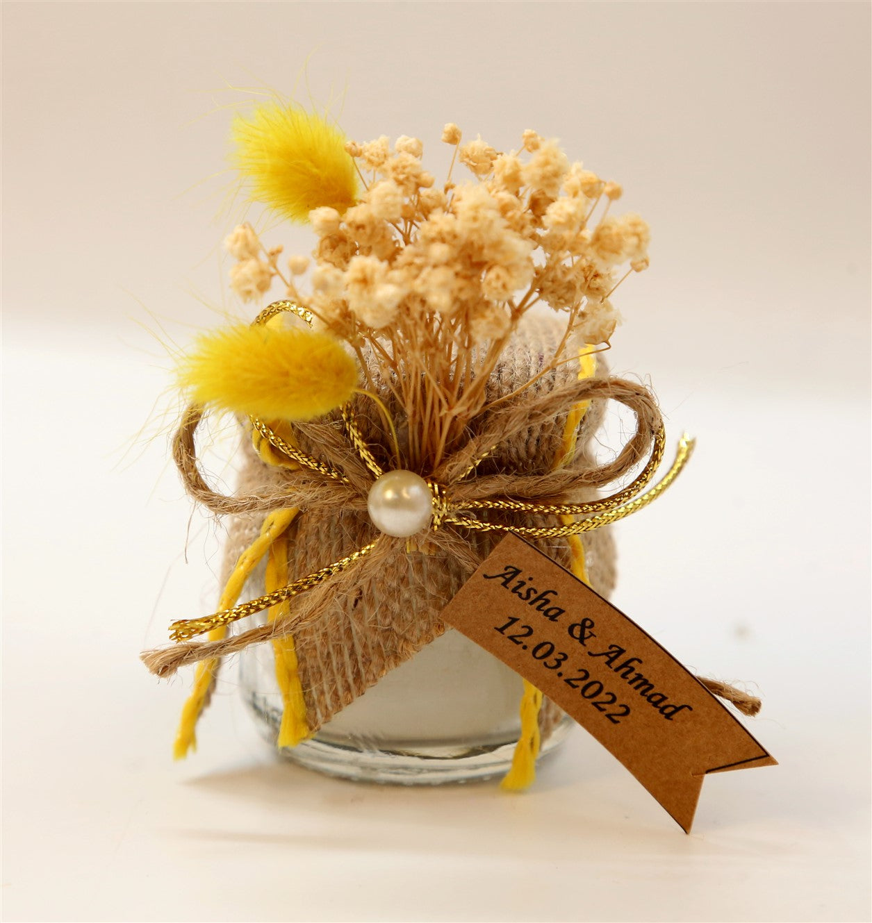 Rustik Süslemeli Kavanoz Mum