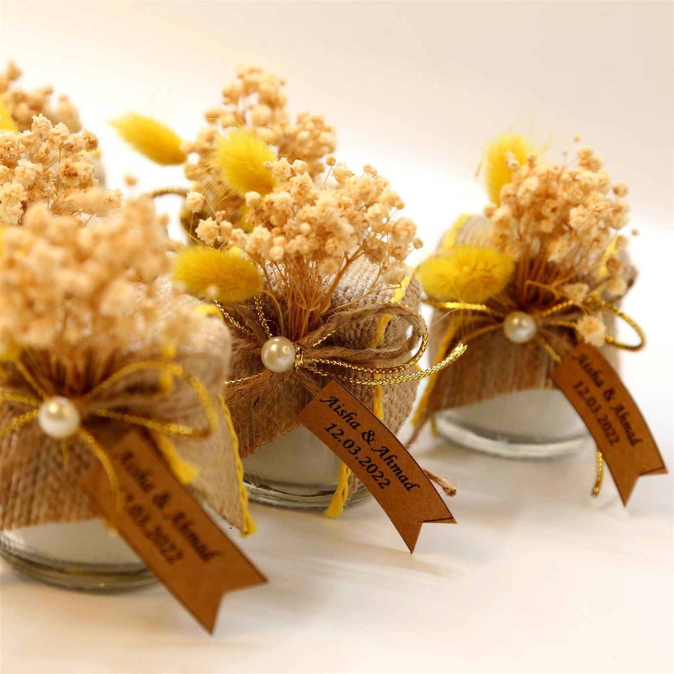 Rustik Süslemeli Kavanoz Mum