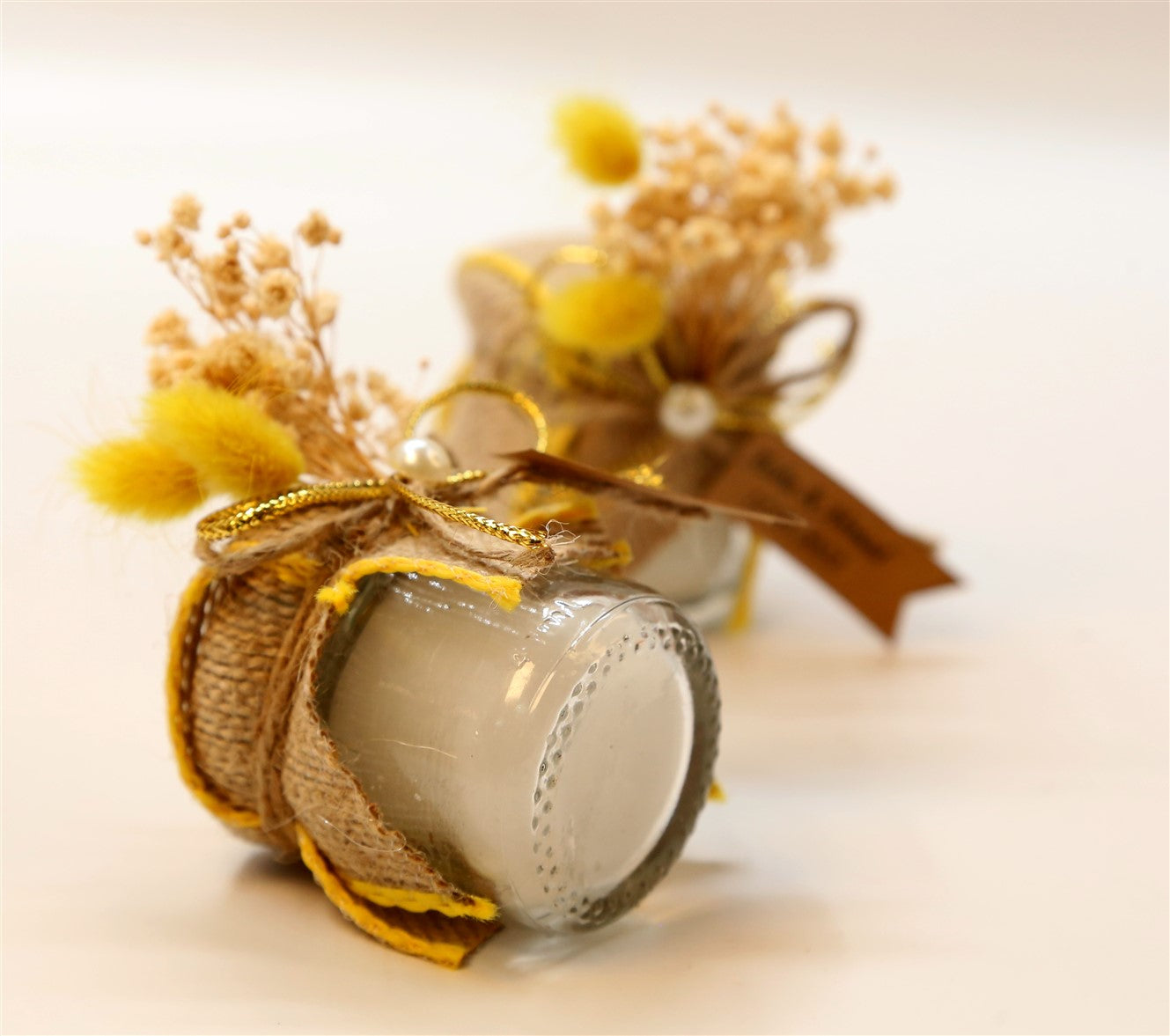 Rustik Süslemeli Kavanoz Mum