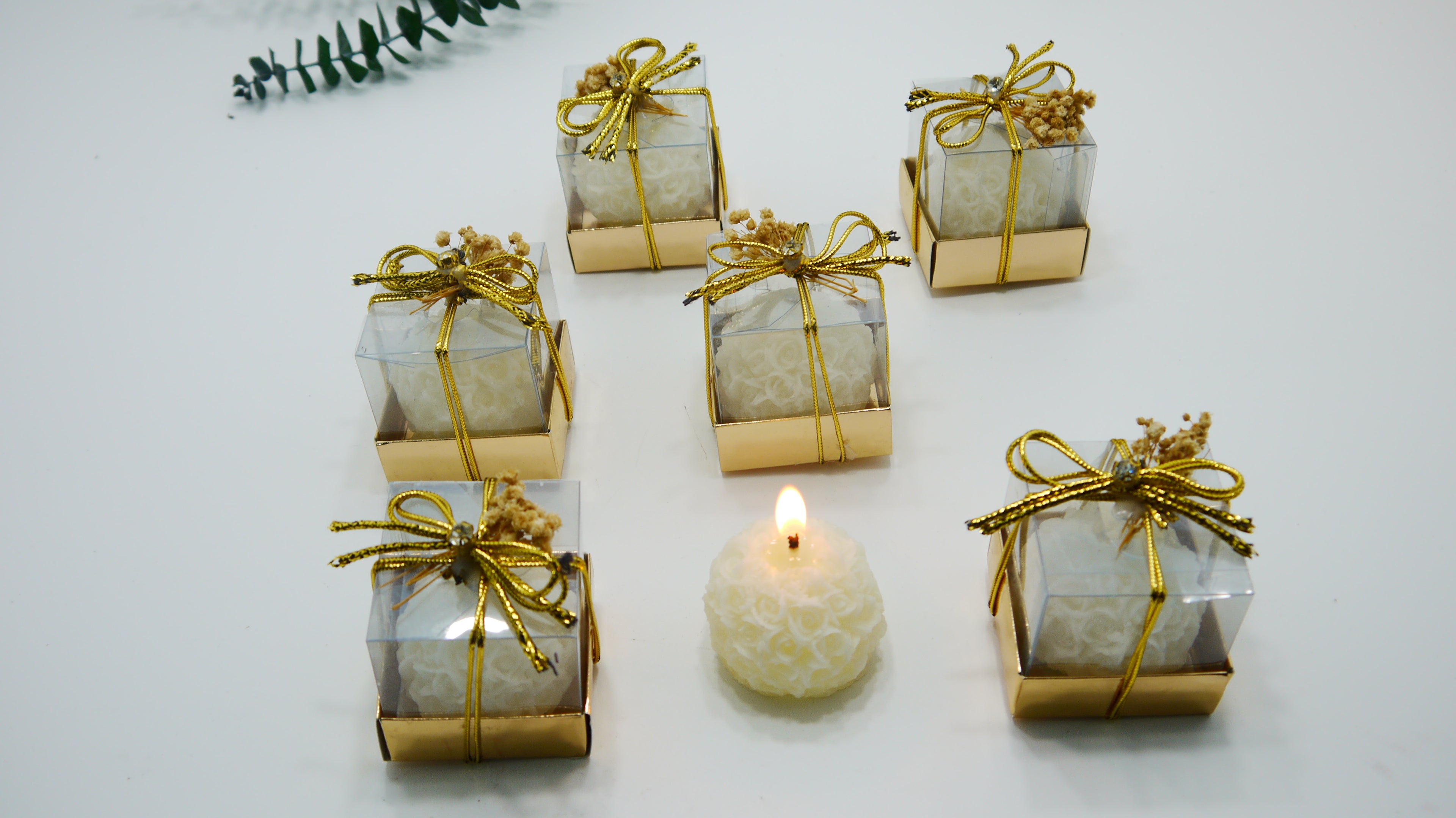 Gül Dokulu Küre Dekoratif Mum