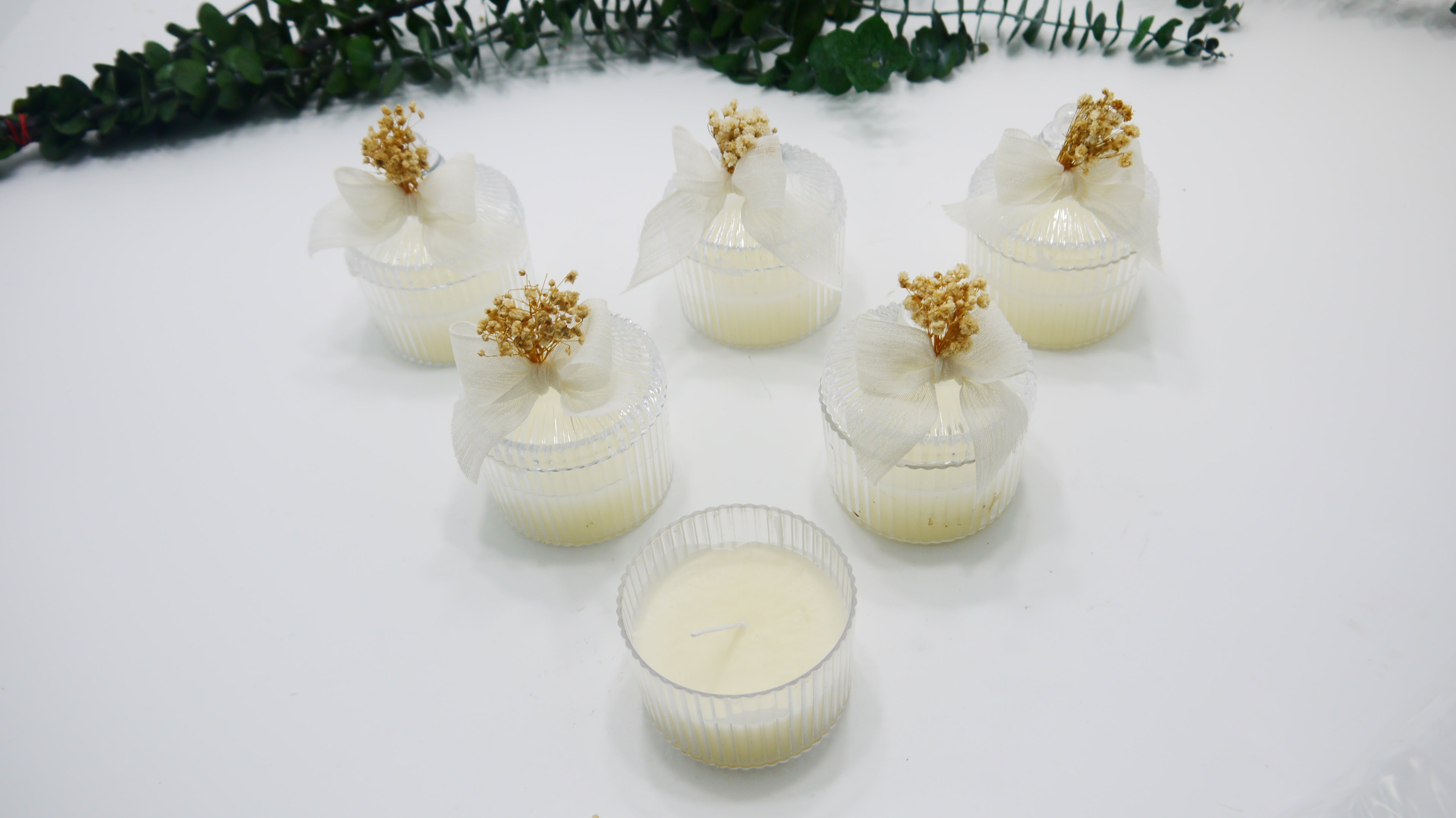 Cipso Süslemeli Mika Kavanoz Mum