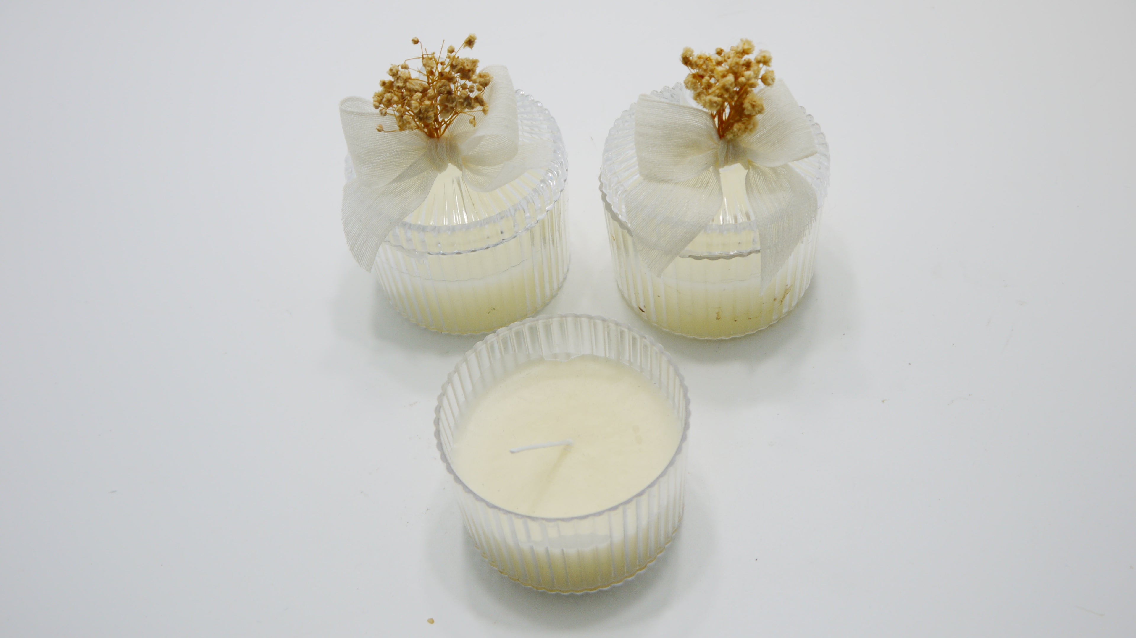 Cipso Süslemeli Mika Kavanoz Mum