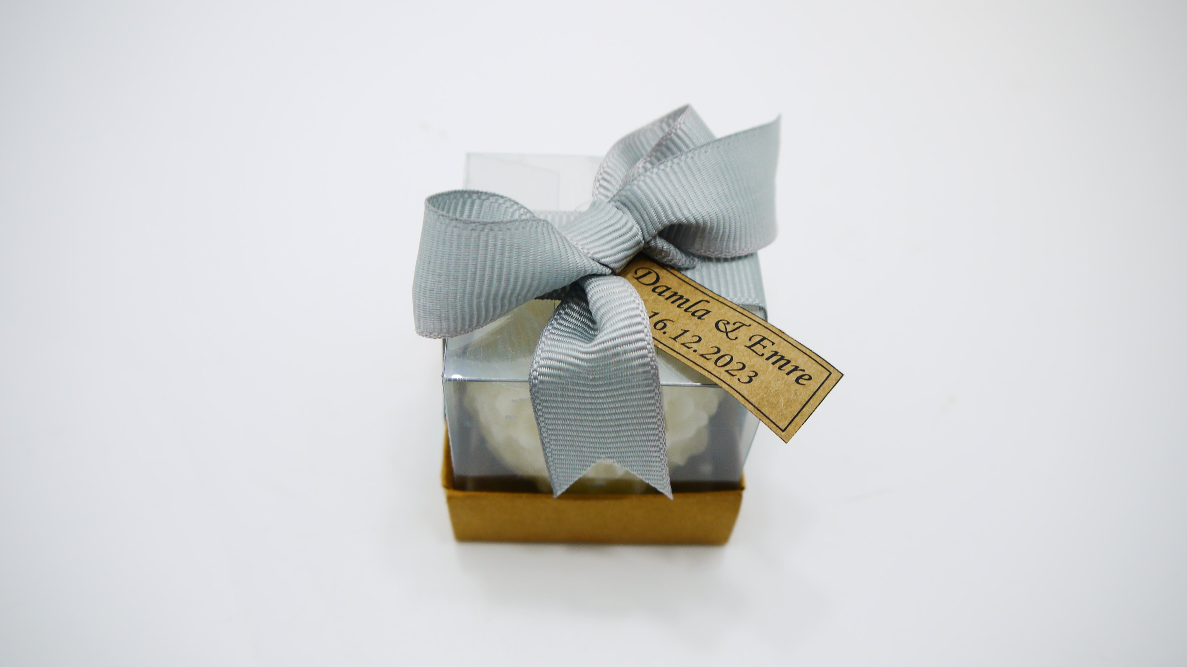 Kraft Kutulu Gül Formlu Mum