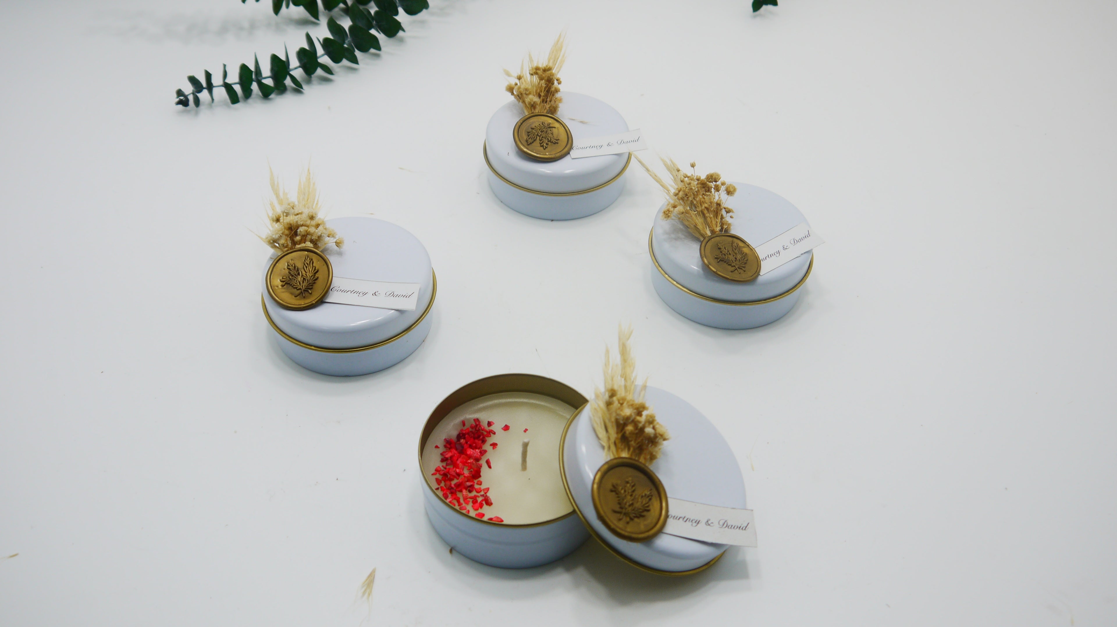 Mühür Detaylı Süslemeli Teneke Mum