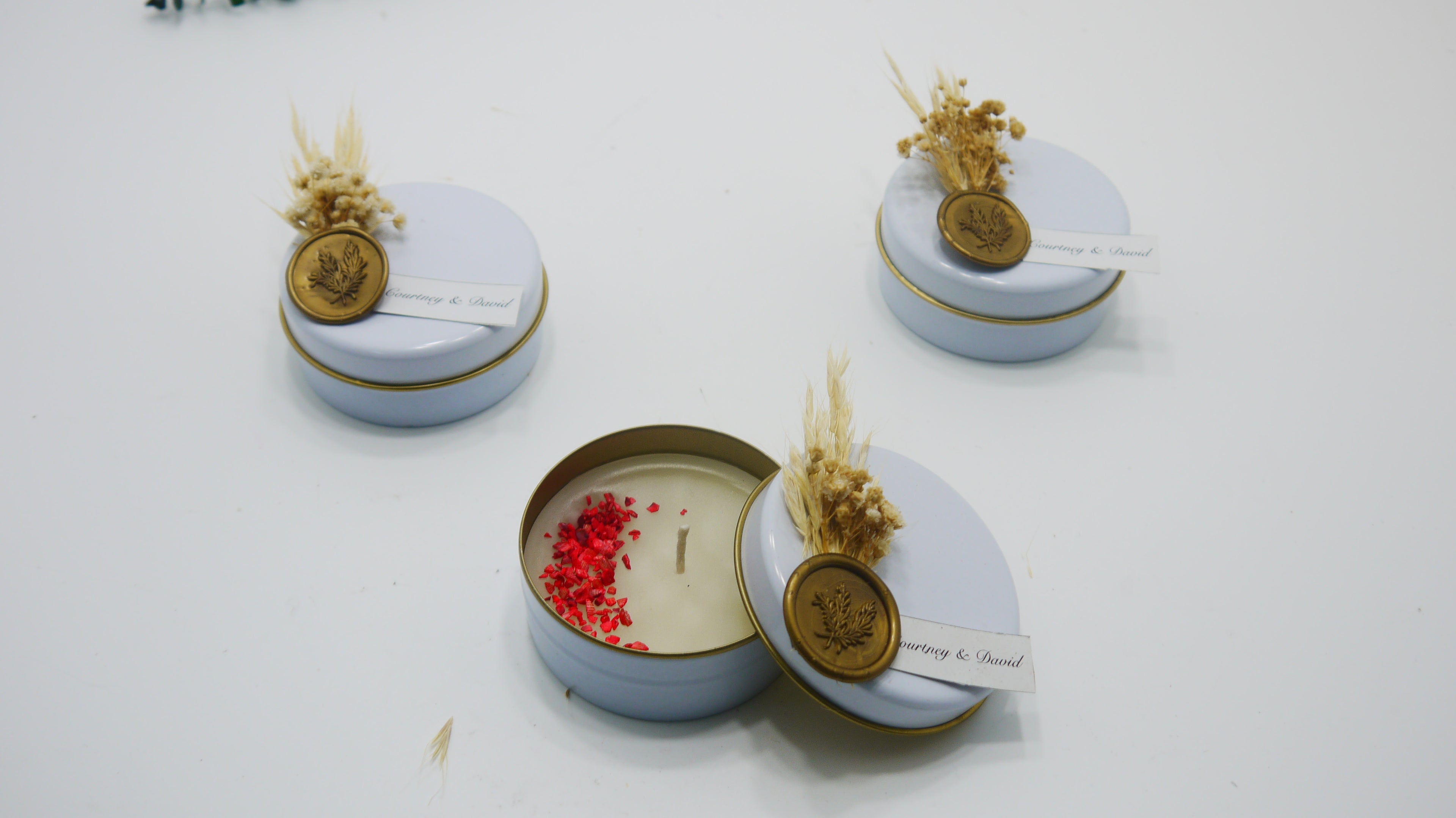 Mühür Detaylı Süslemeli Teneke Mum