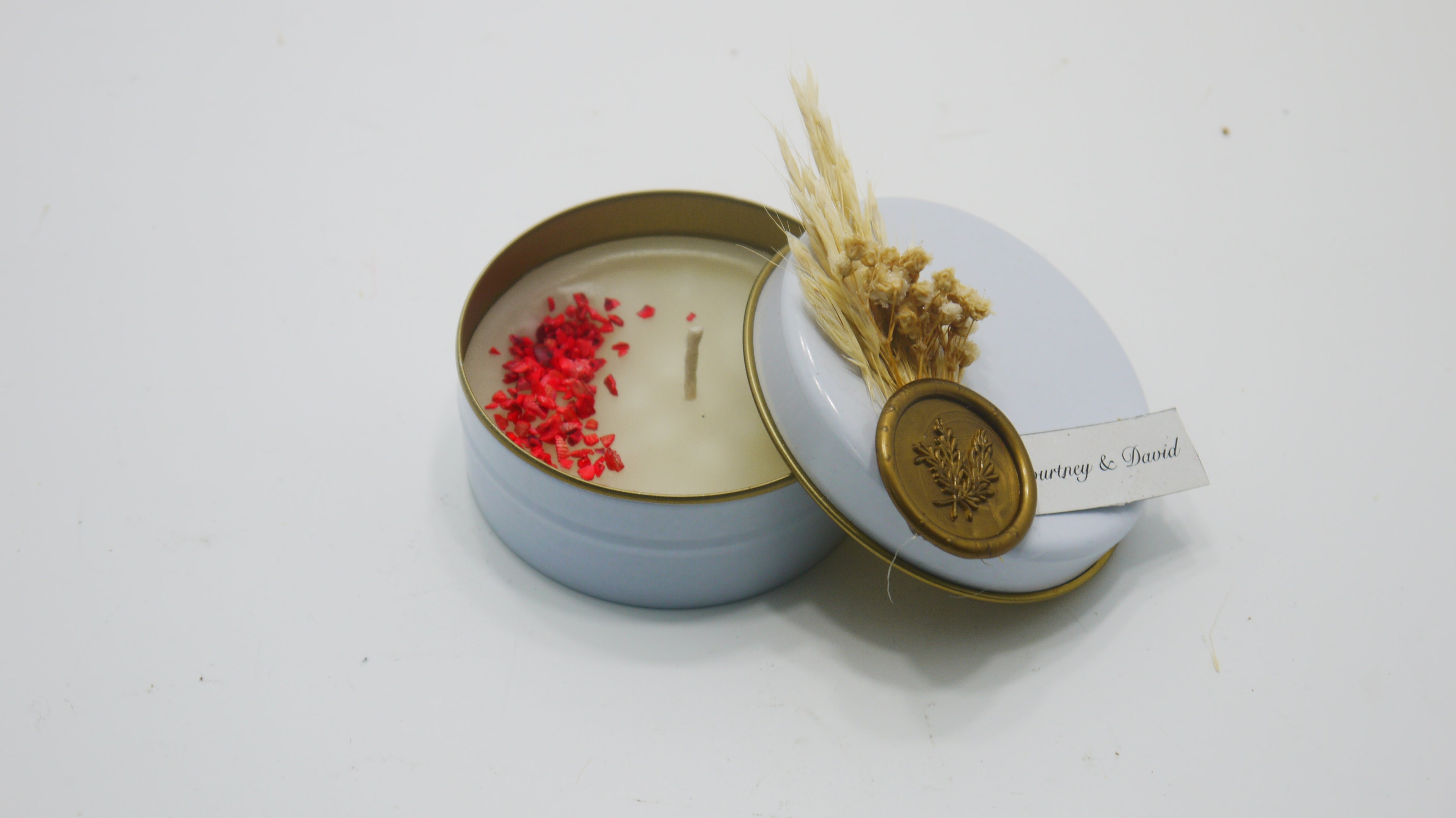 Mühür Detaylı Süslemeli Teneke Mum