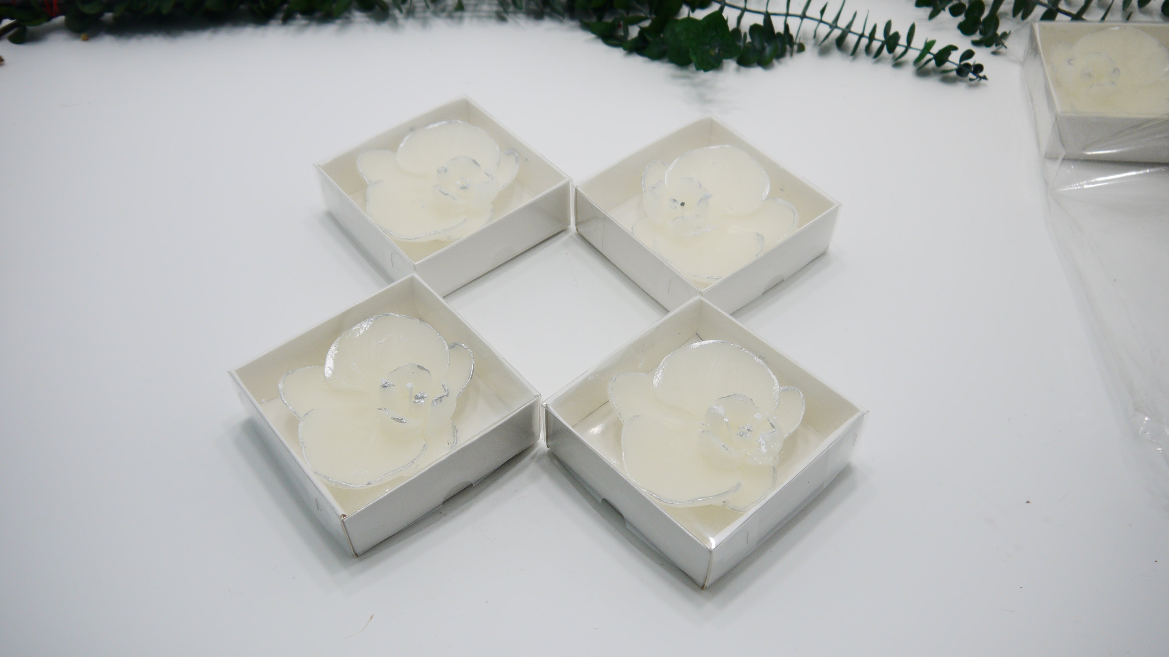 Asetat Kutulu Orkide Dekoratif Mum