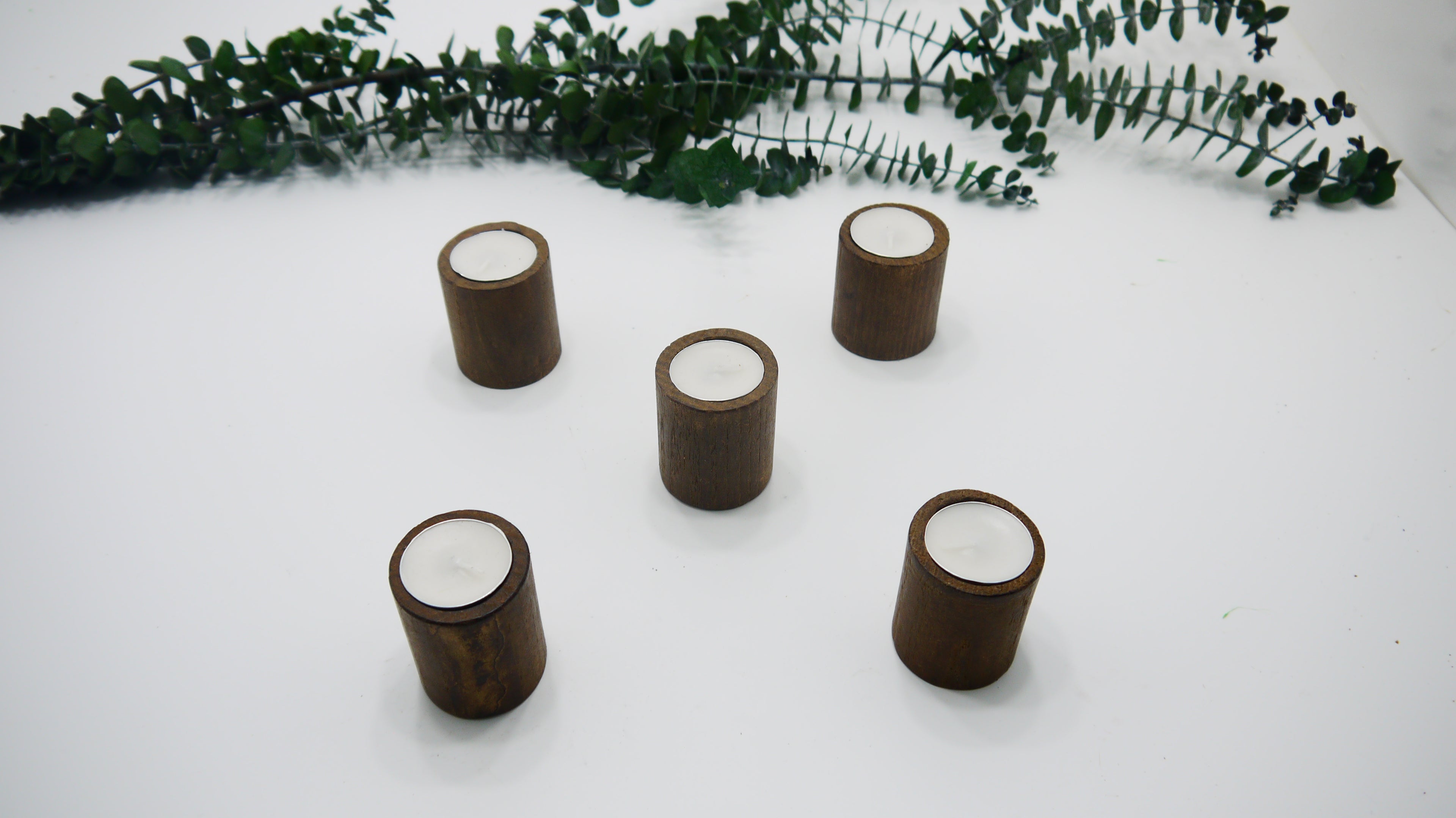 Silindir Ahşap Tealight Mumluk