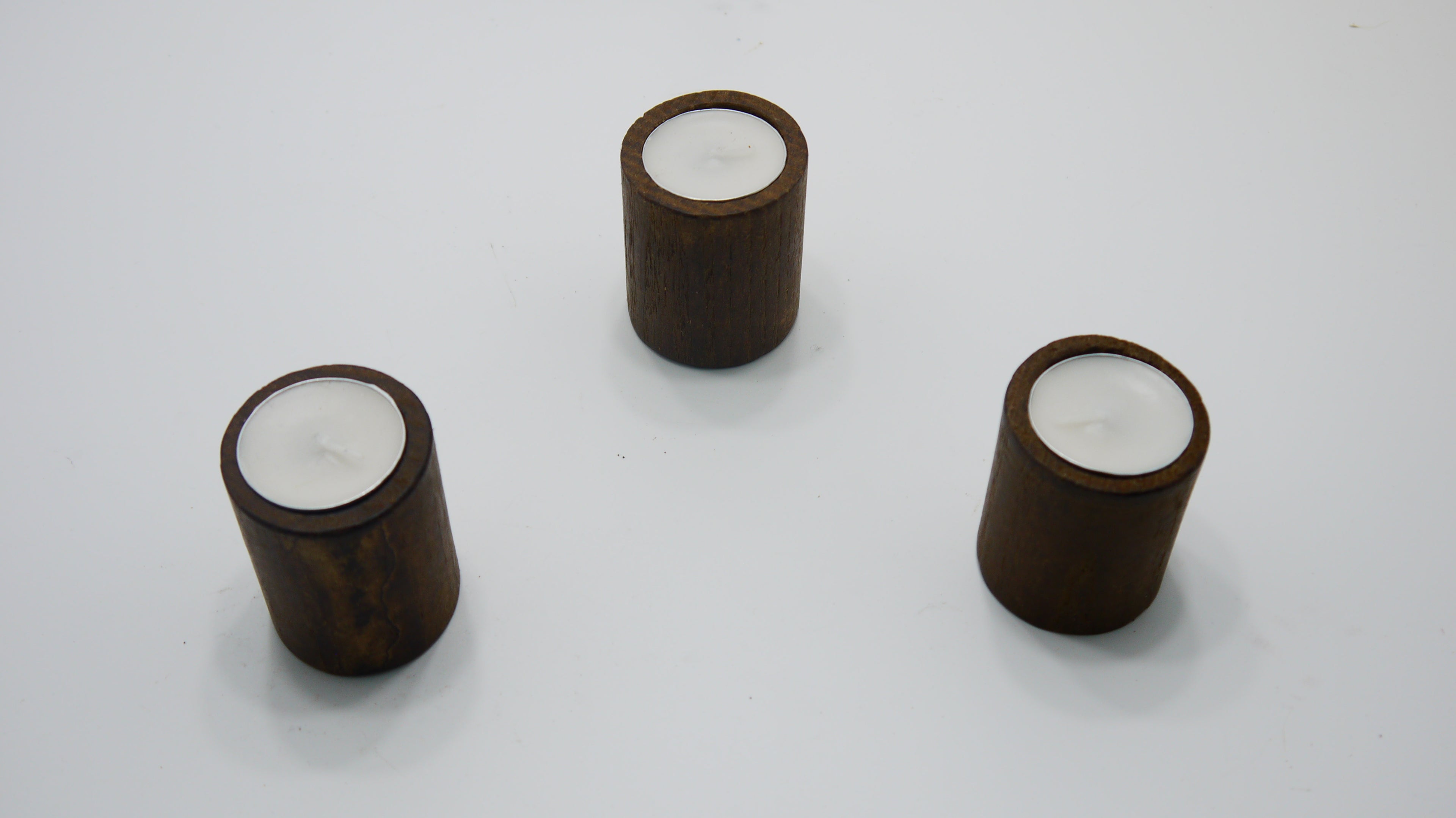 Silindir Ahşap Tealight Mumluk