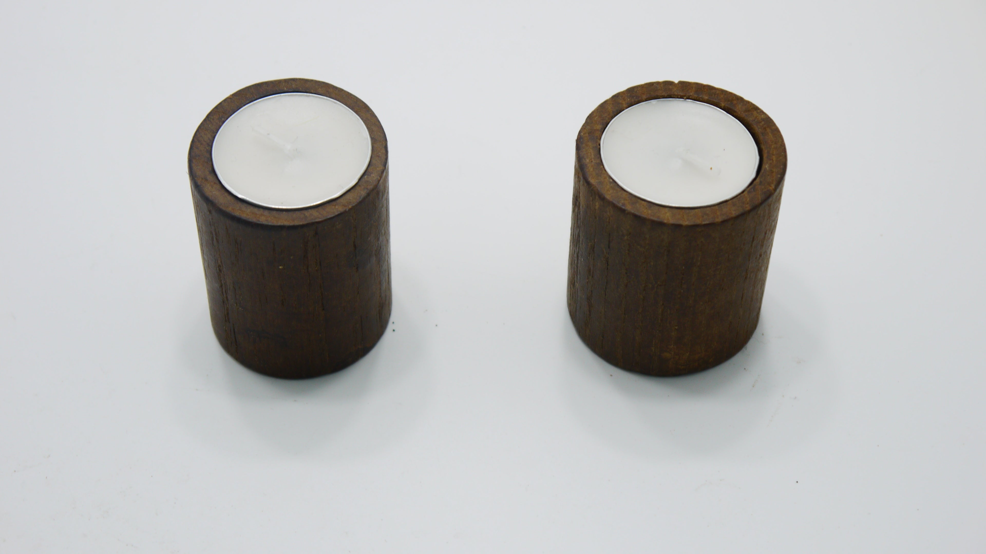 Silindir Ahşap Tealight Mumluk