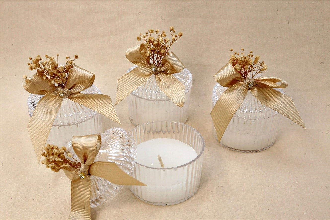 Mika Kapaklı Fiyonk Süslü Mum