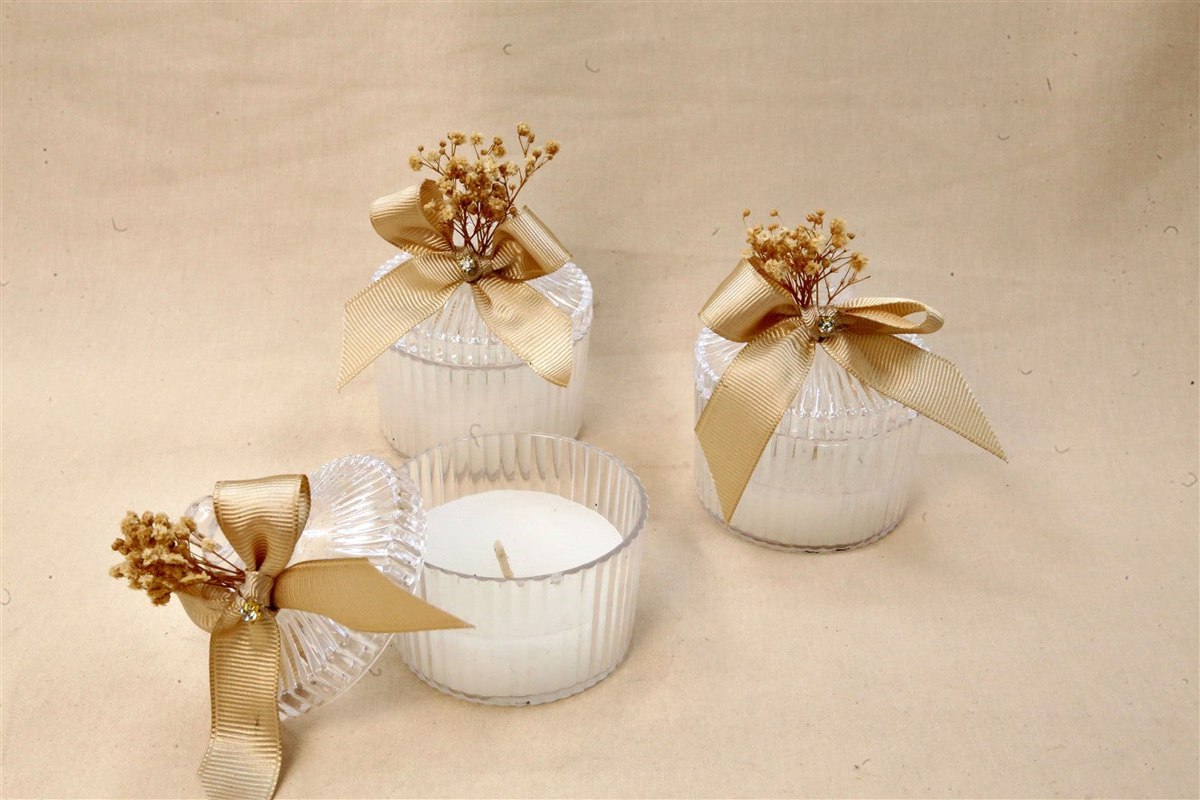 Mika Kapaklı Fiyonk Süslü Mum