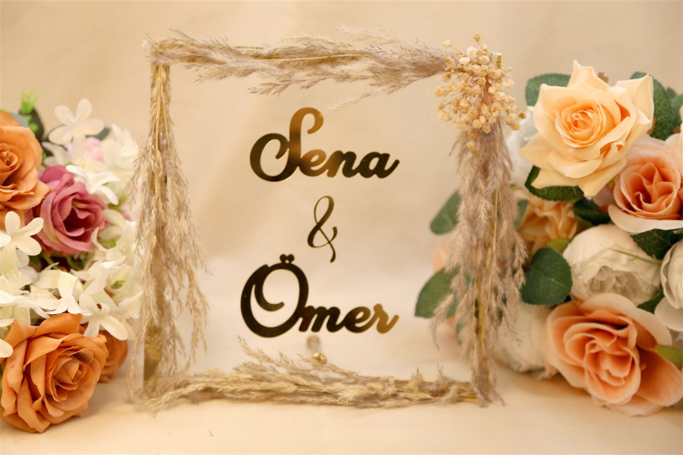 Başak Cipso Süslemeli Pleksi İsimlik