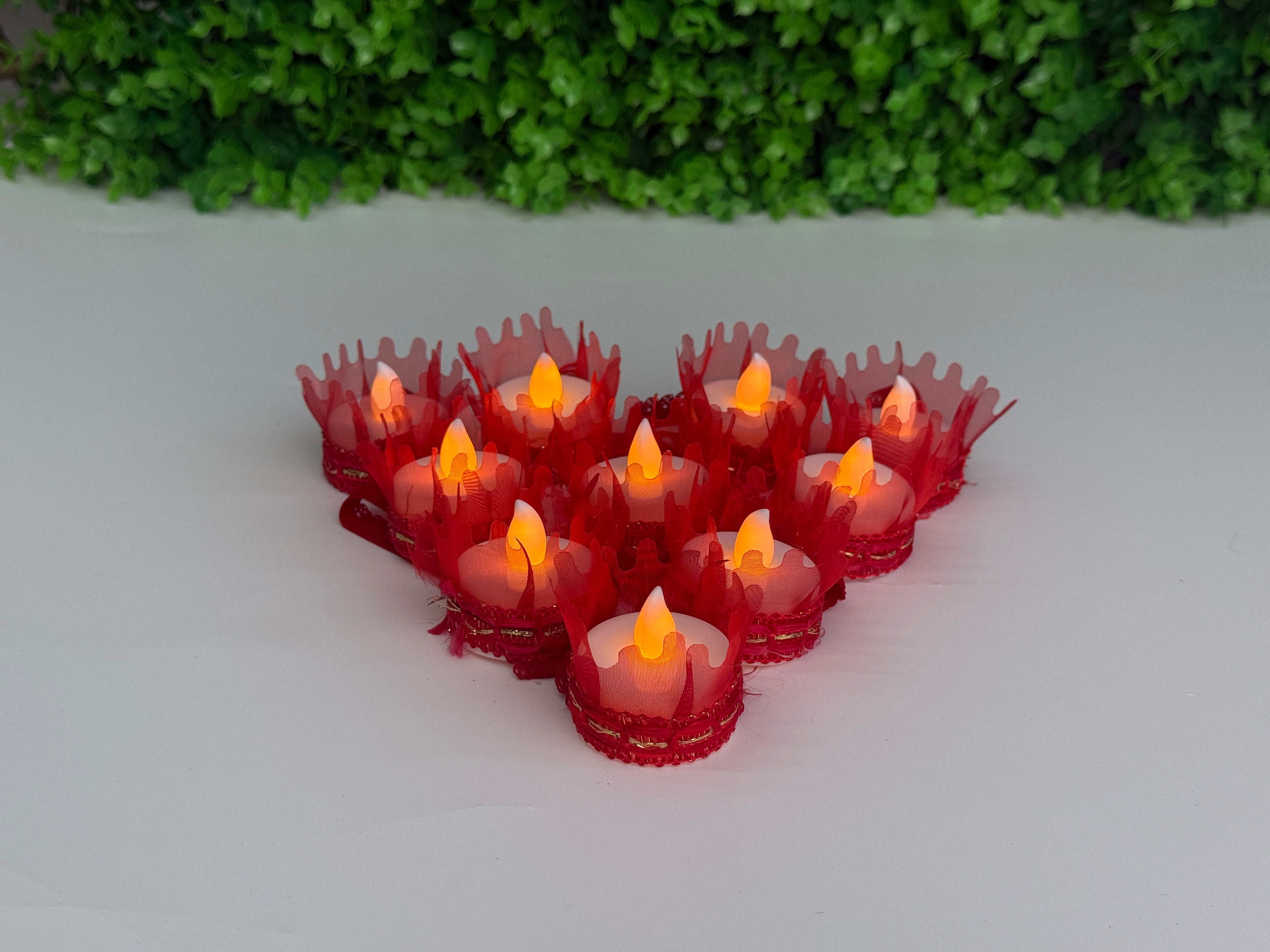 Dantelli Tül Süslemeli Led Mum