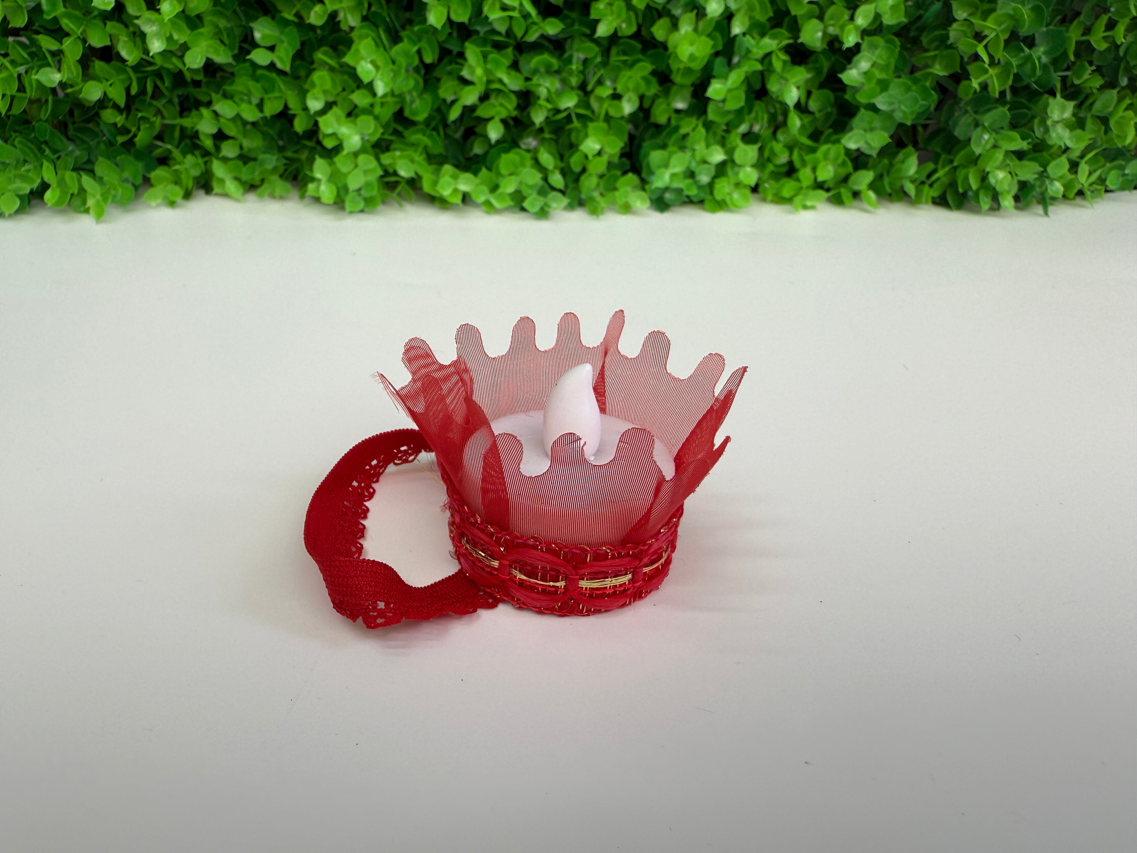 Dantelli Tül Süslemeli Led Mum