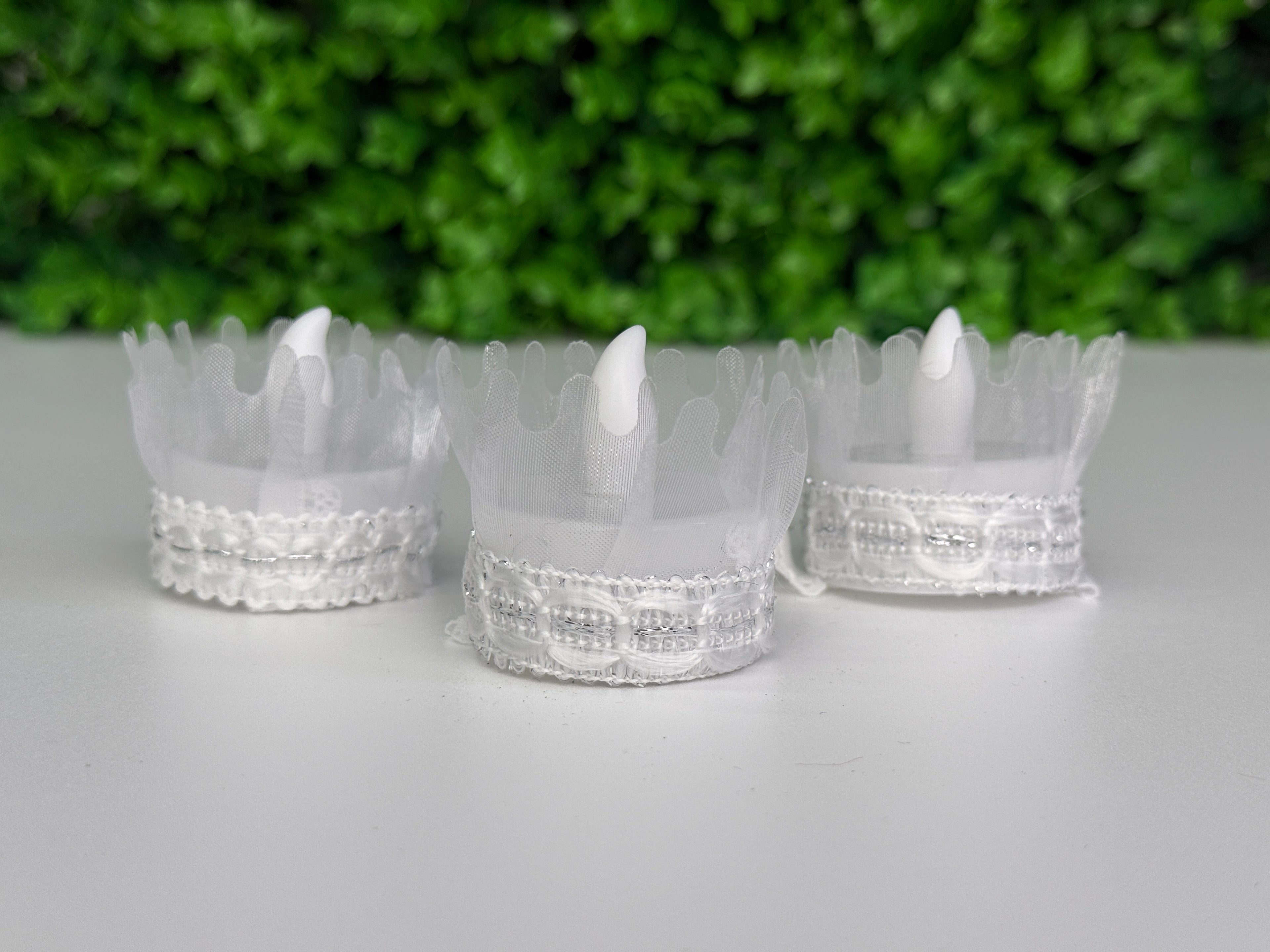 Dantelli Tül Süslemeli Led Mum