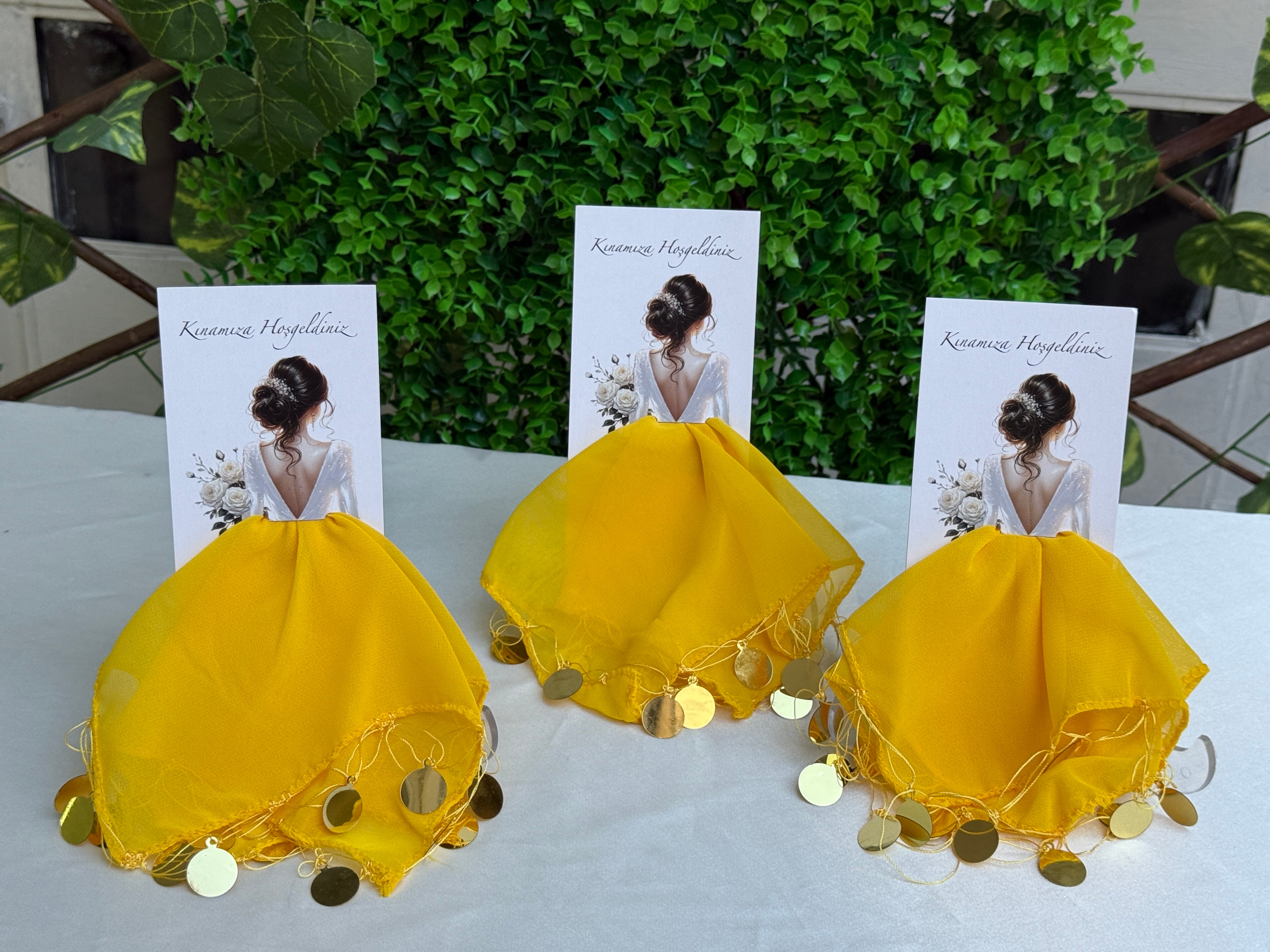 Kına Hatırası Kartlı Mendil