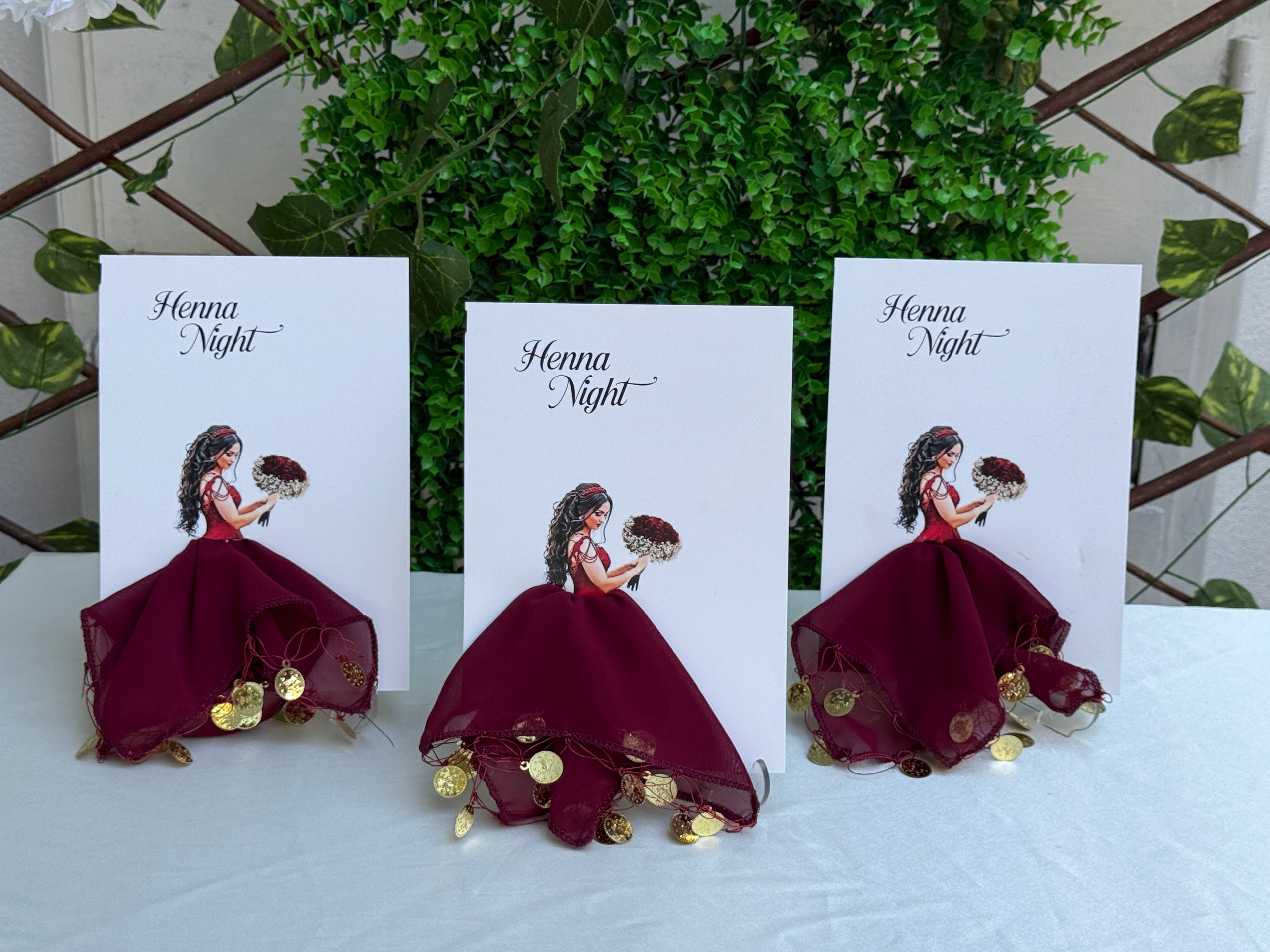 Kına Hatırası Kartlı Mendil