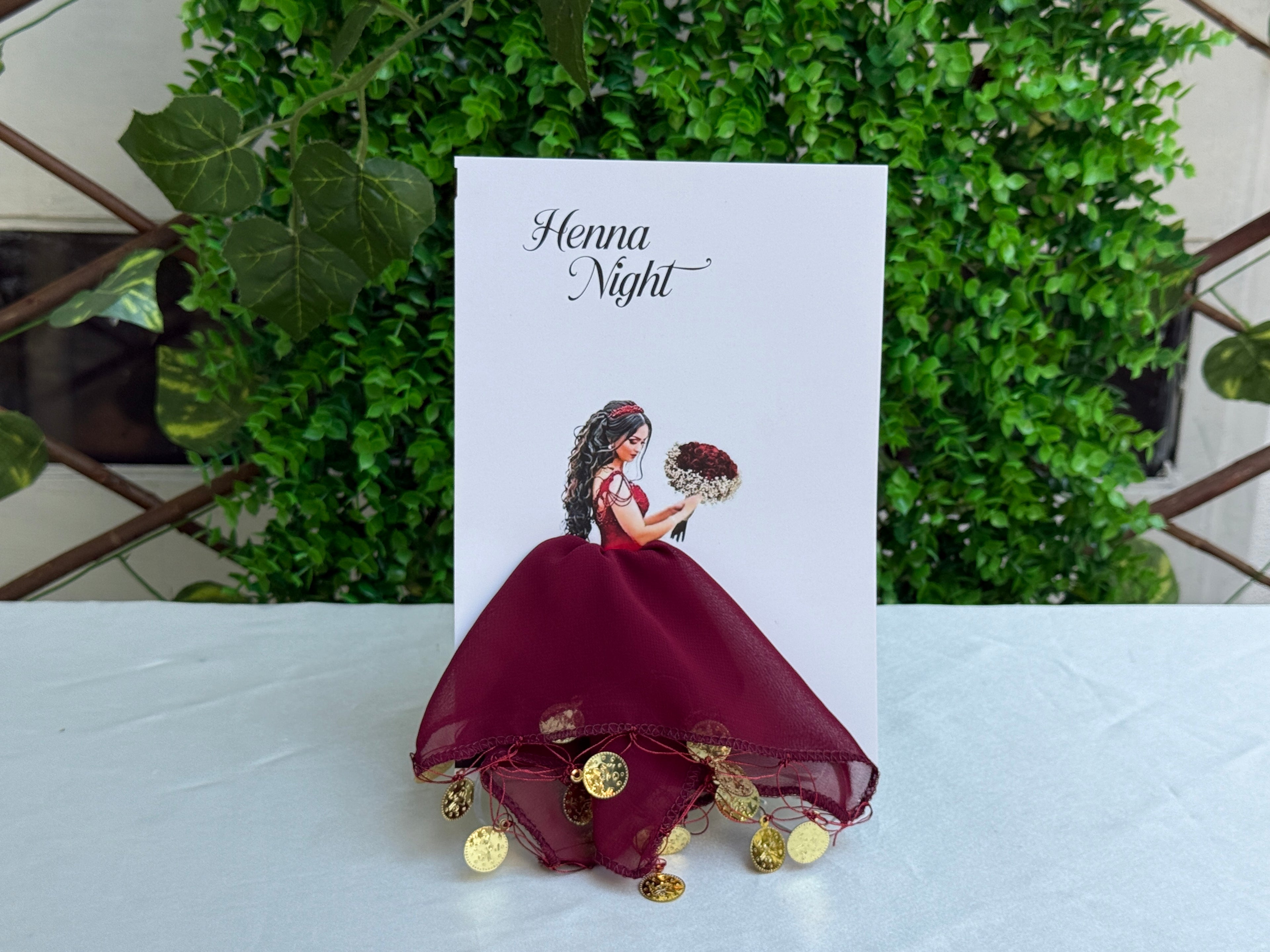 Kına Hatırası Kartlı Mendil