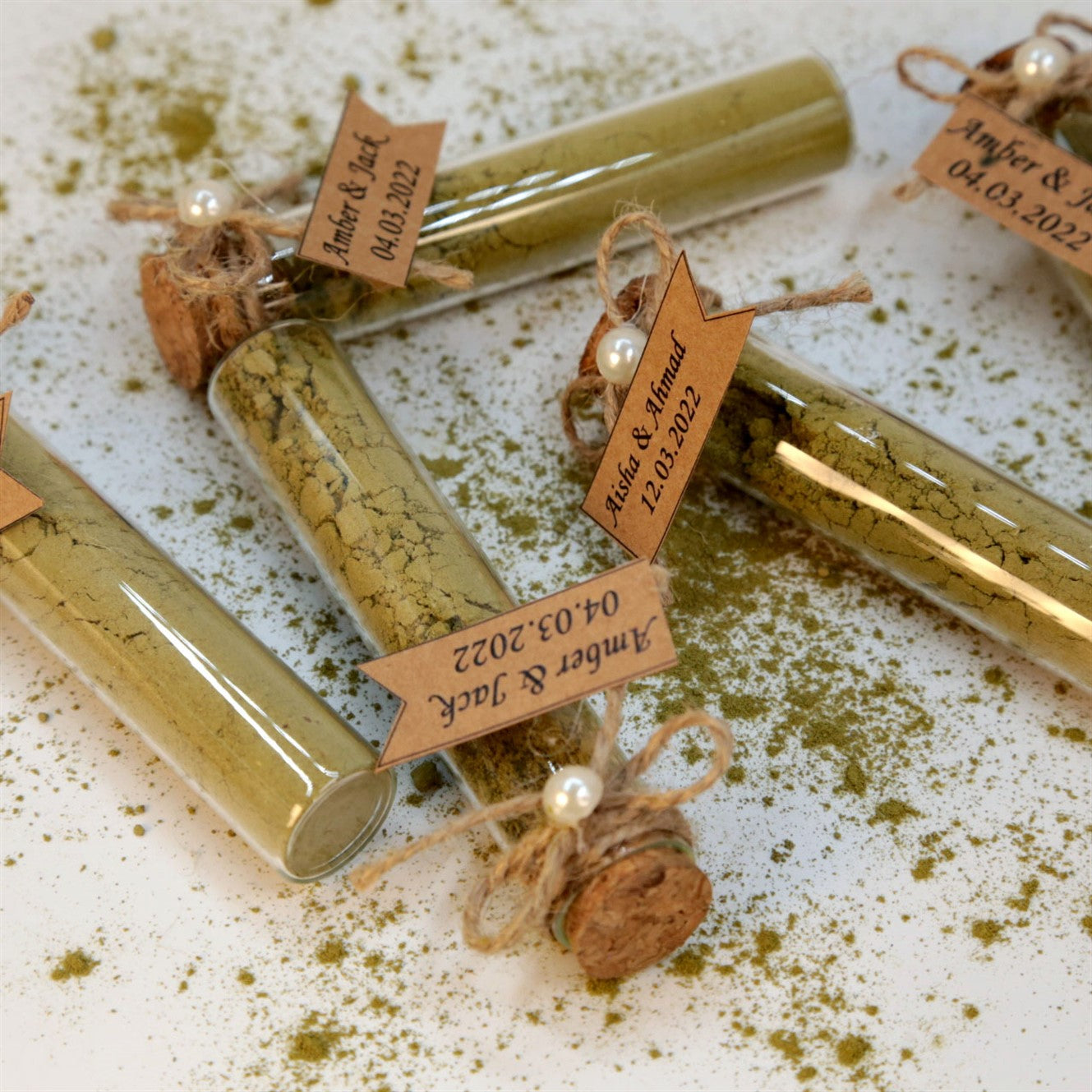 İnci Detaylı Cam Kına Tüpü