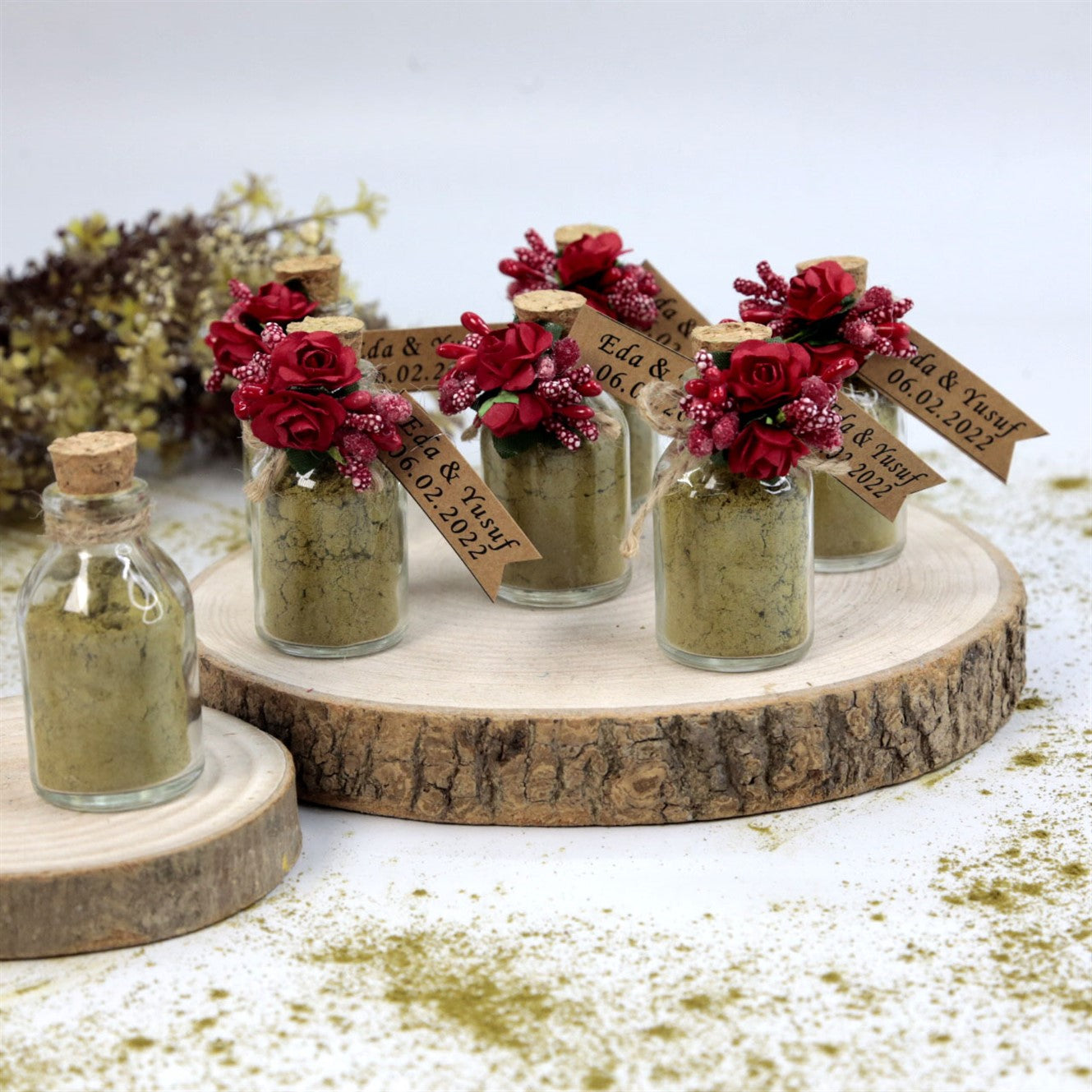 Kraft Etiketli Cam Kına Şişesi