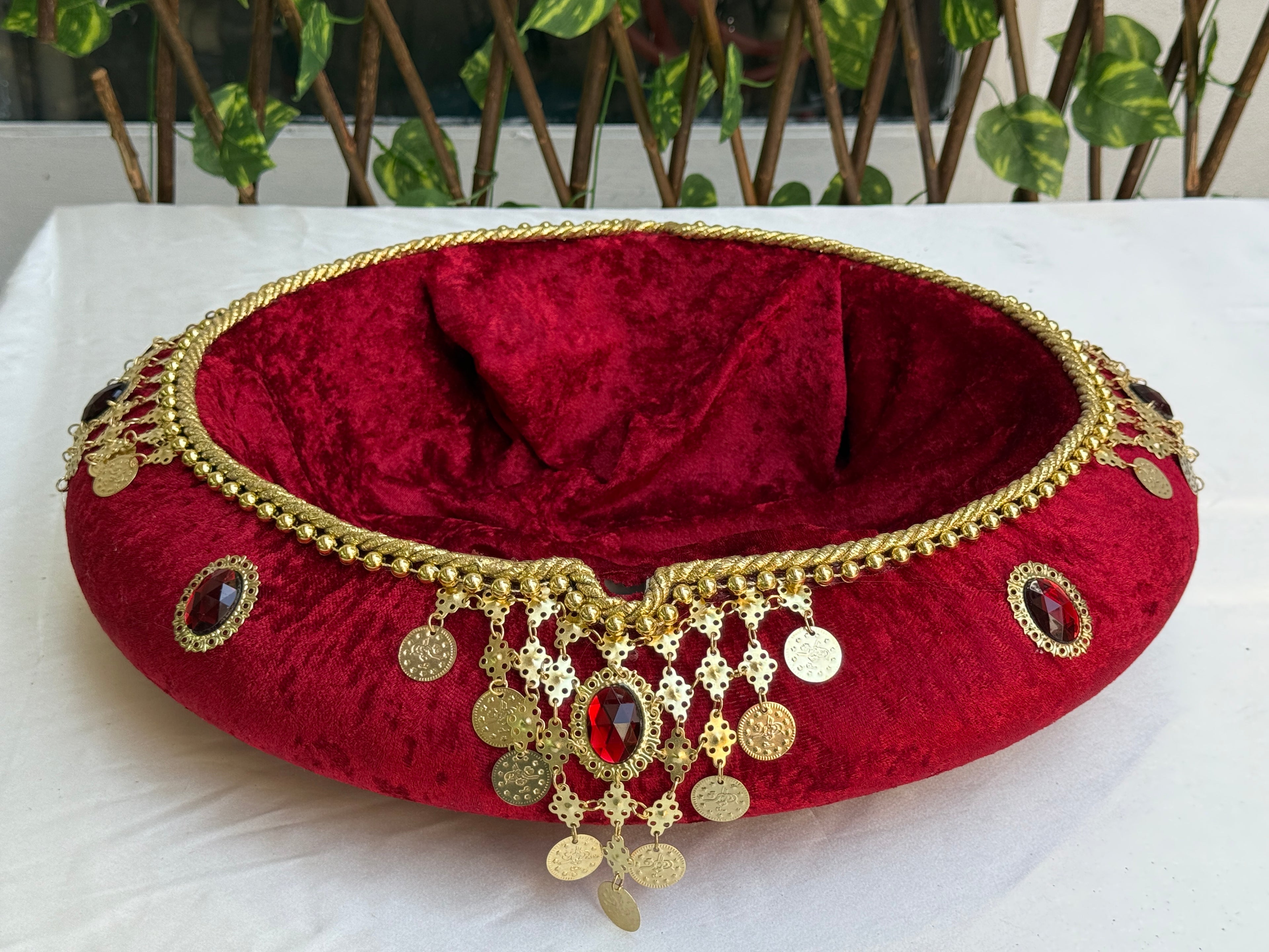 Kadife Taş Süslemeli Kına Sepeti